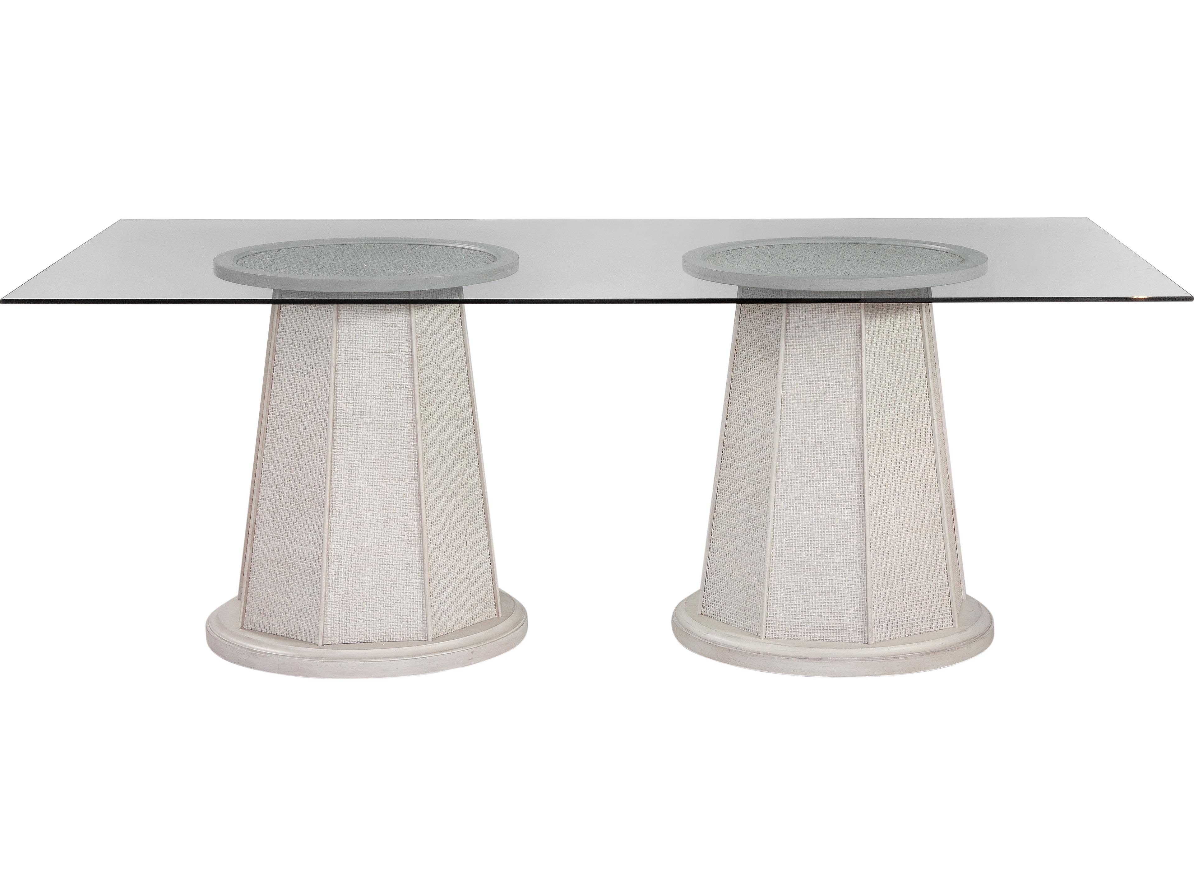 Bassett Mirror Korey Rectangular Glass White Wash Mindi Dining Table