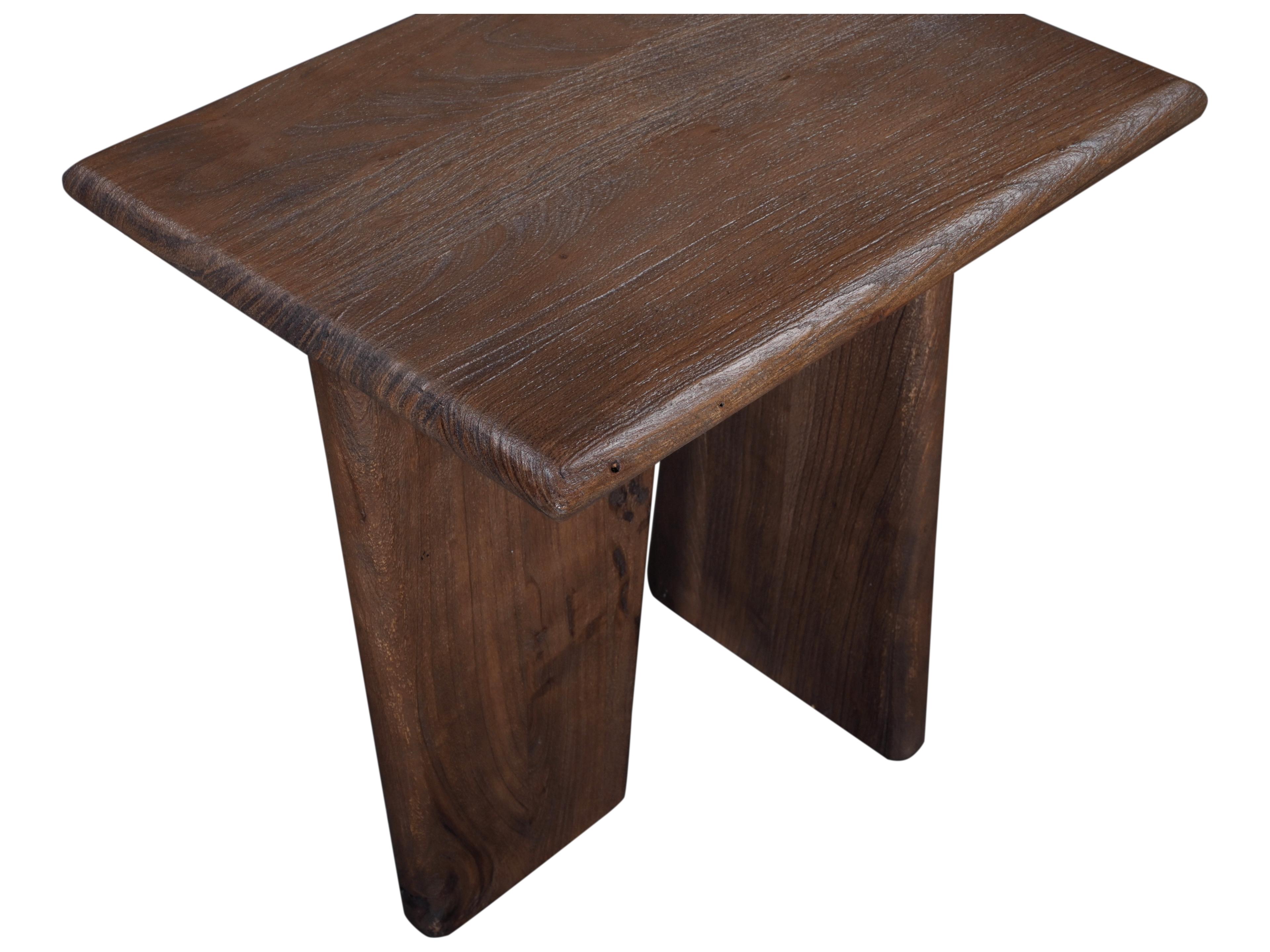 Bassett Mirror Lasso Rectangular Antique Natural Mango Wood With Sandblasting End Table