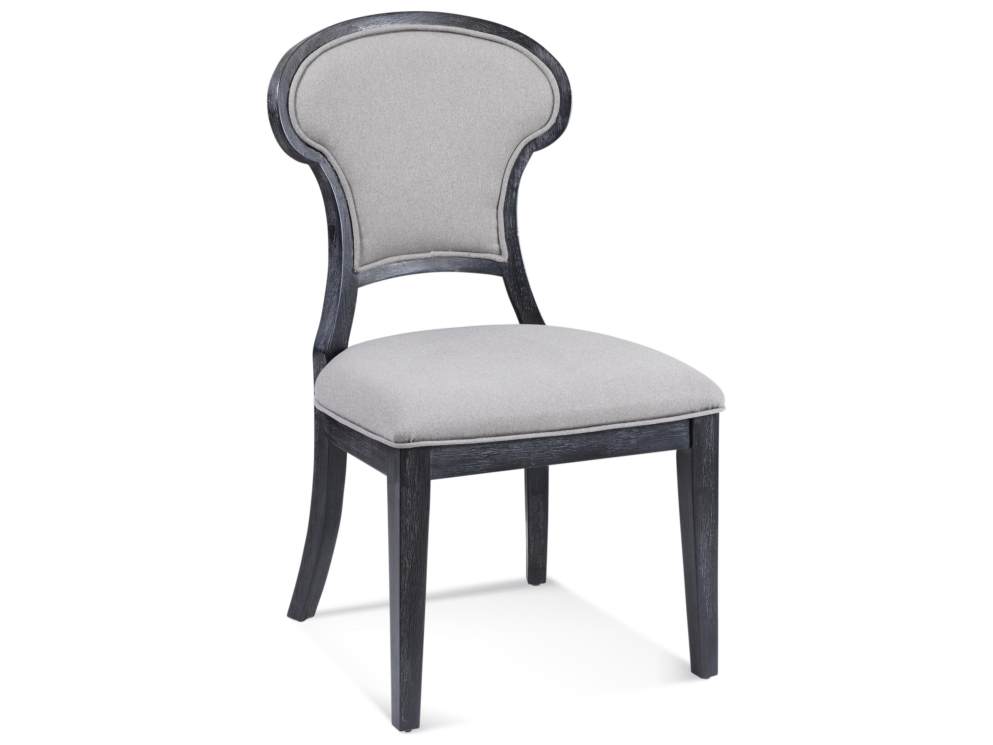 Bassett Mirror Mateo Hardwood Gray Upholstered Armless Dining Chair