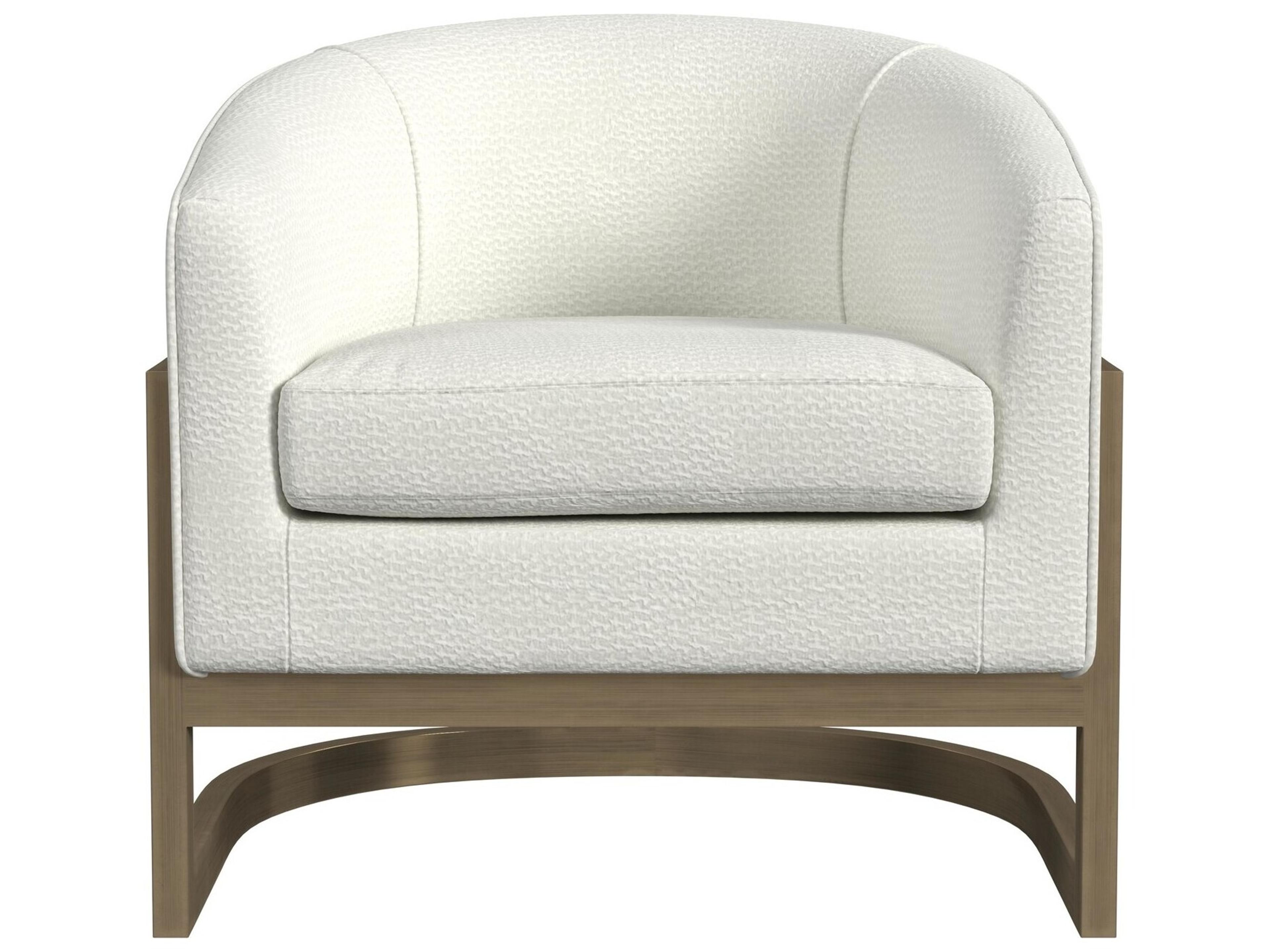 Bassett Mirror Neve White Fabric Accent Chair