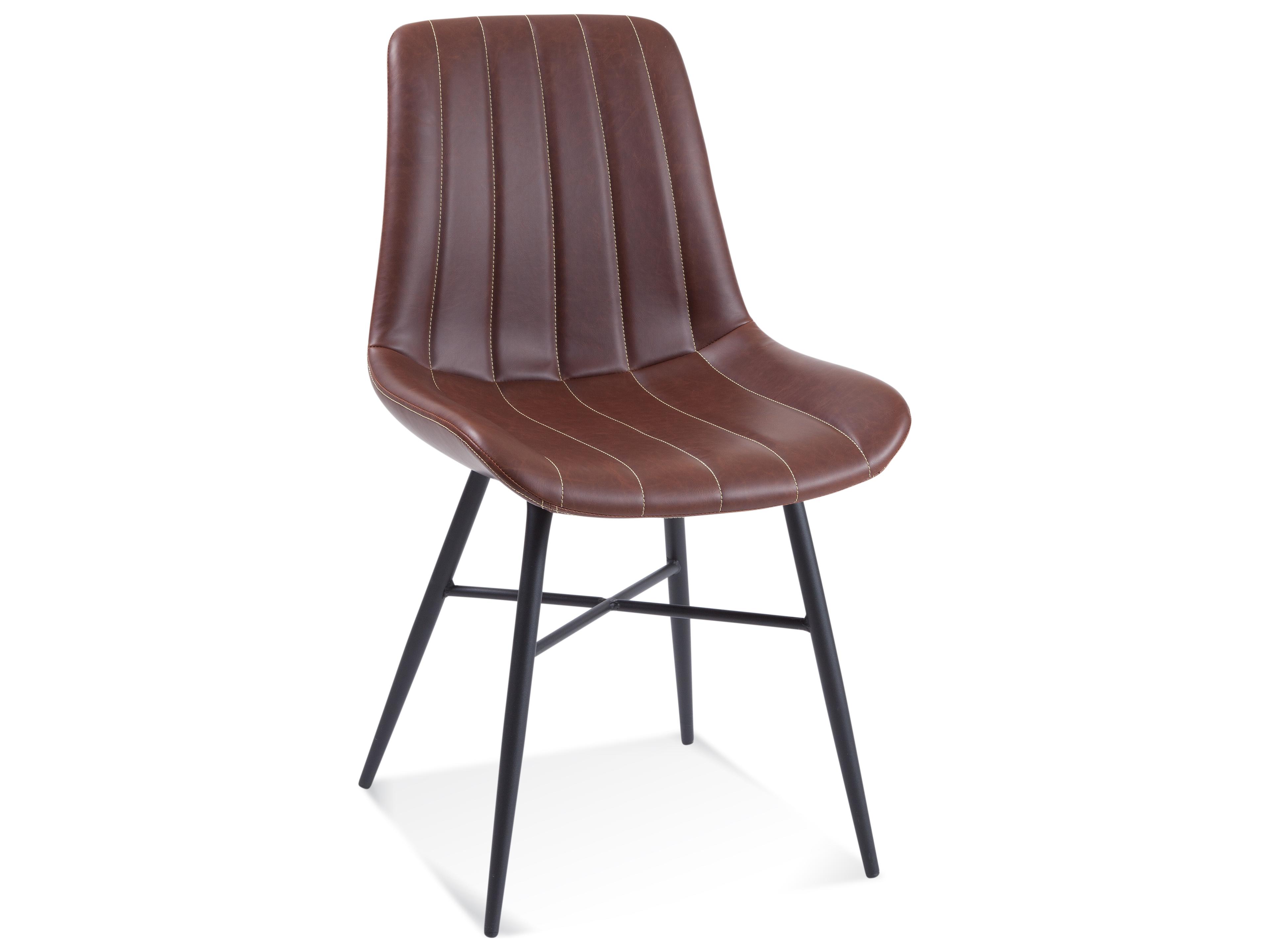 Bassett Mirror Brown Faux Leather Armless Dining Chair