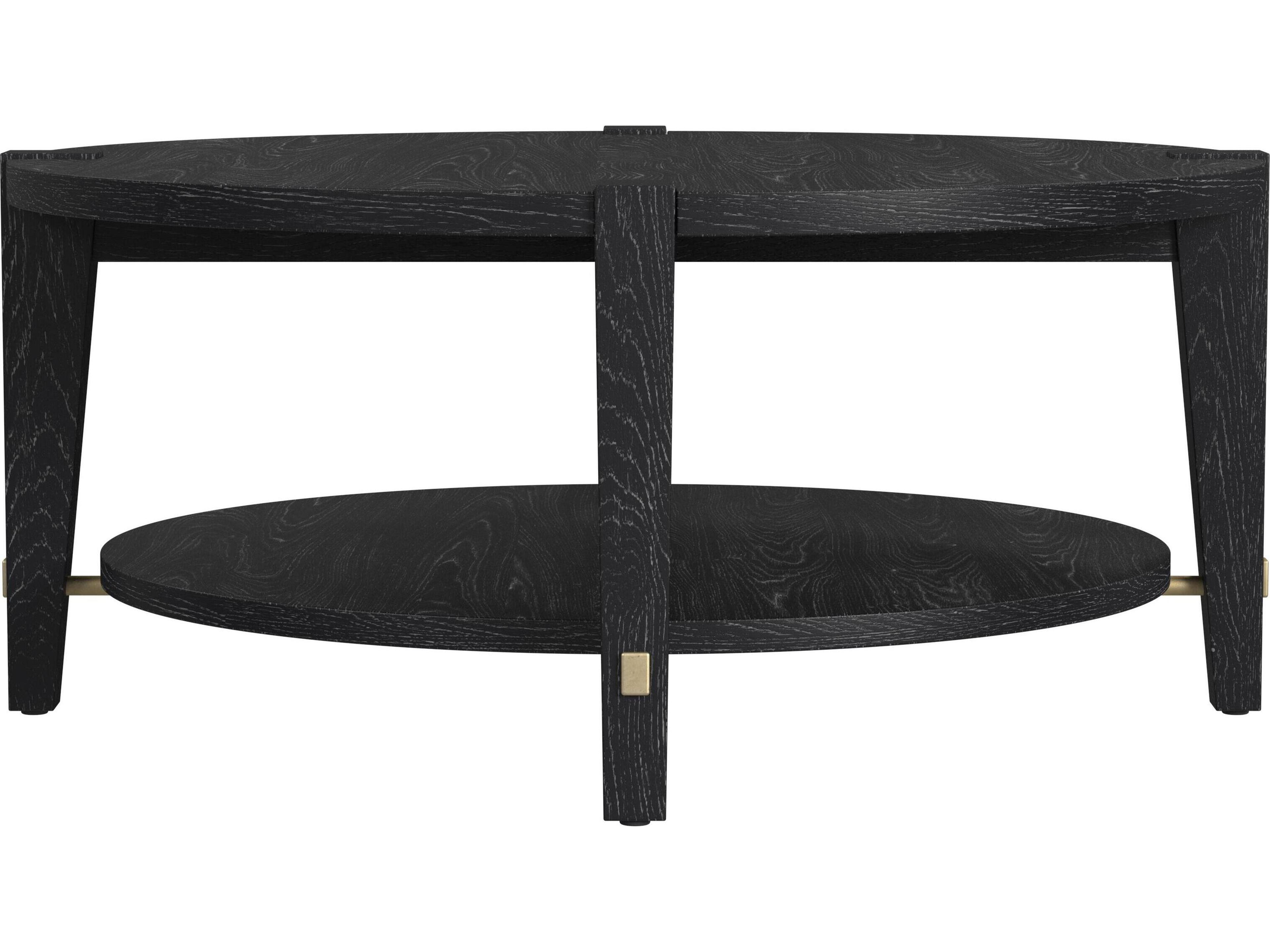 Bassett Mirror Whitfield Round Wood Black Cocktail Table