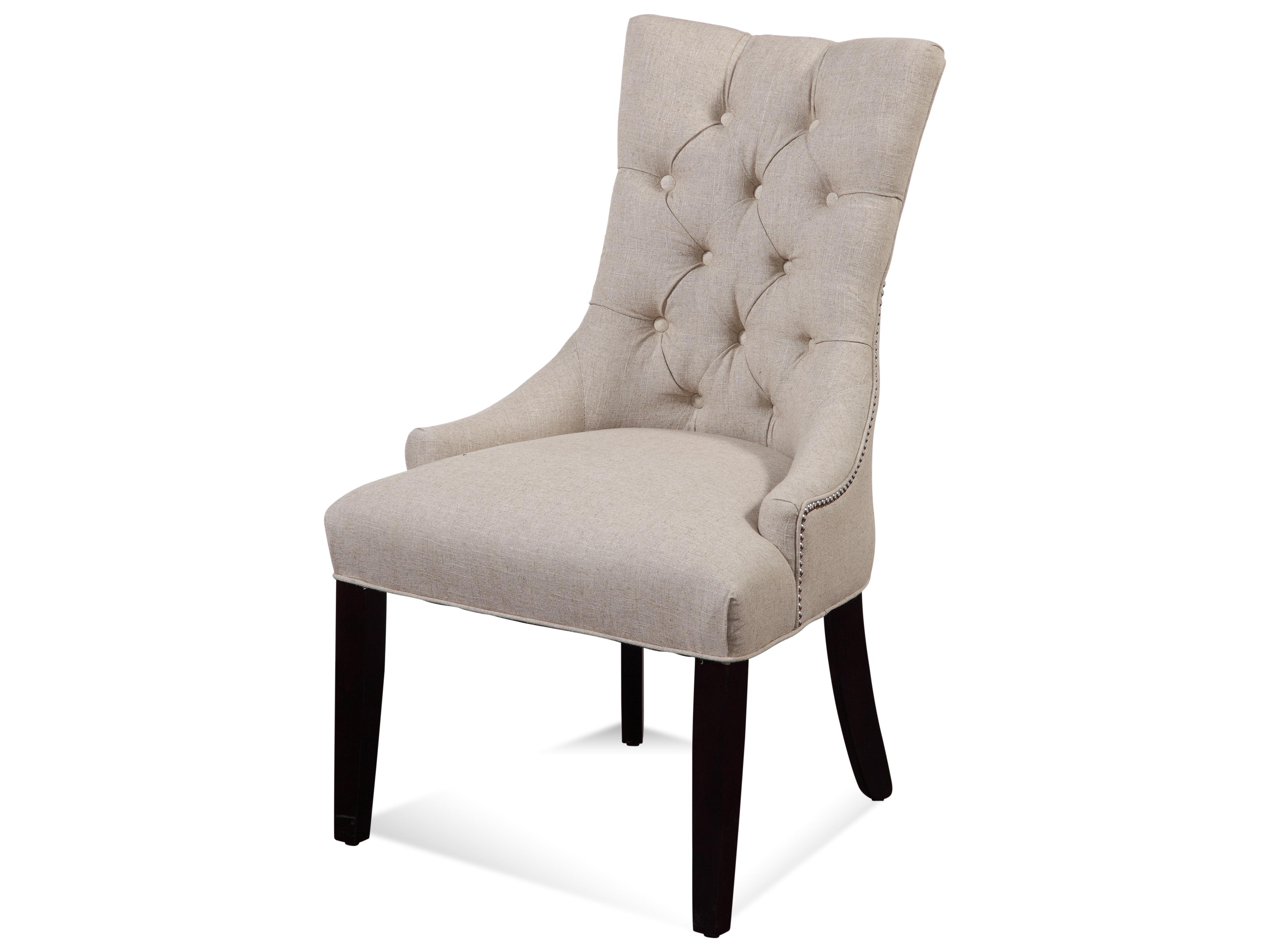 Bassett Mirror Fortnum Ii Hardwood White Upholstered Arm Dining Chair