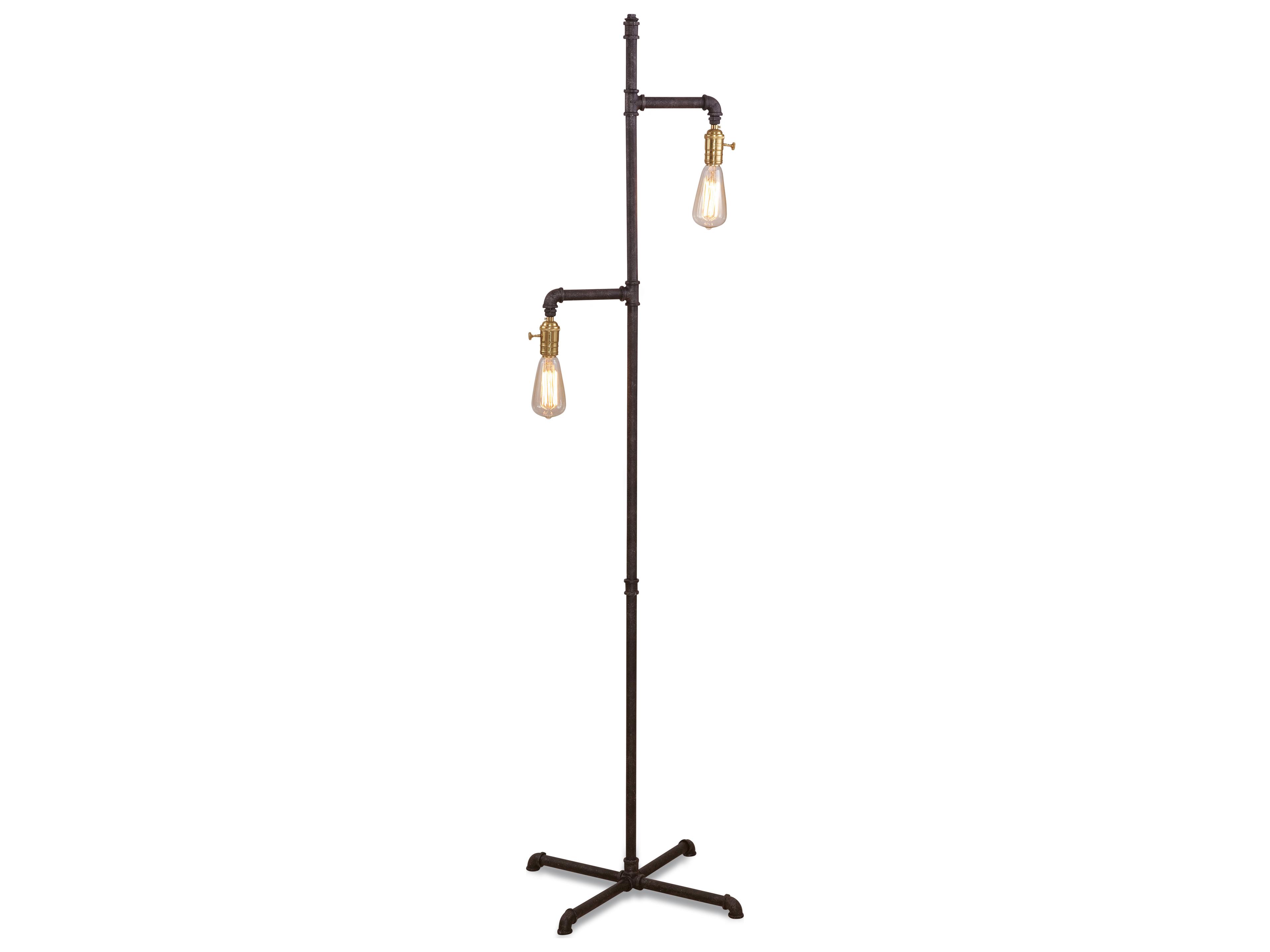 Bassett Mirror Telestar Finish Rusty Textured Black Floor Lamp