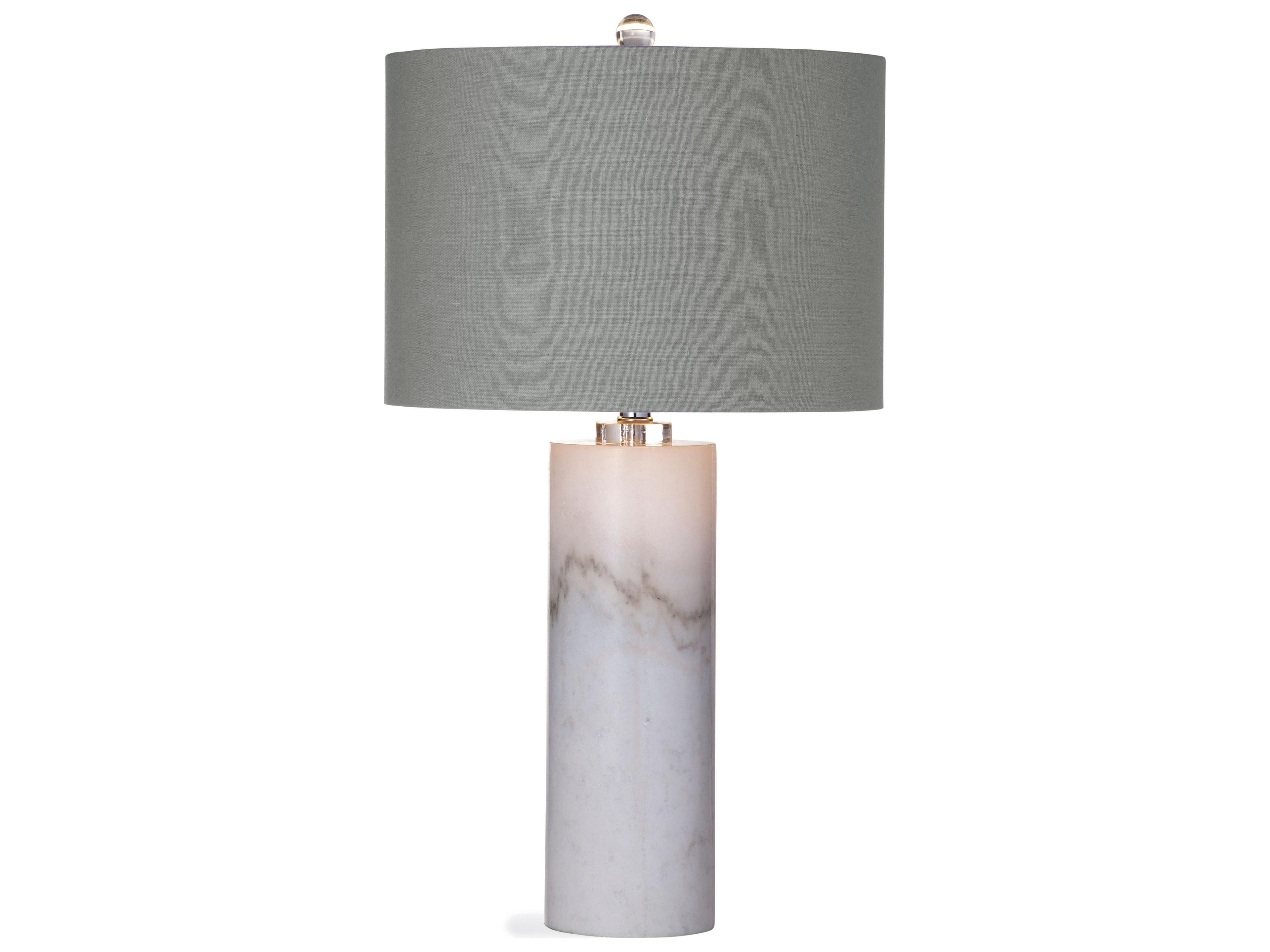 Bassett Mirror Raywick White Marble Gray Buffet Lamp