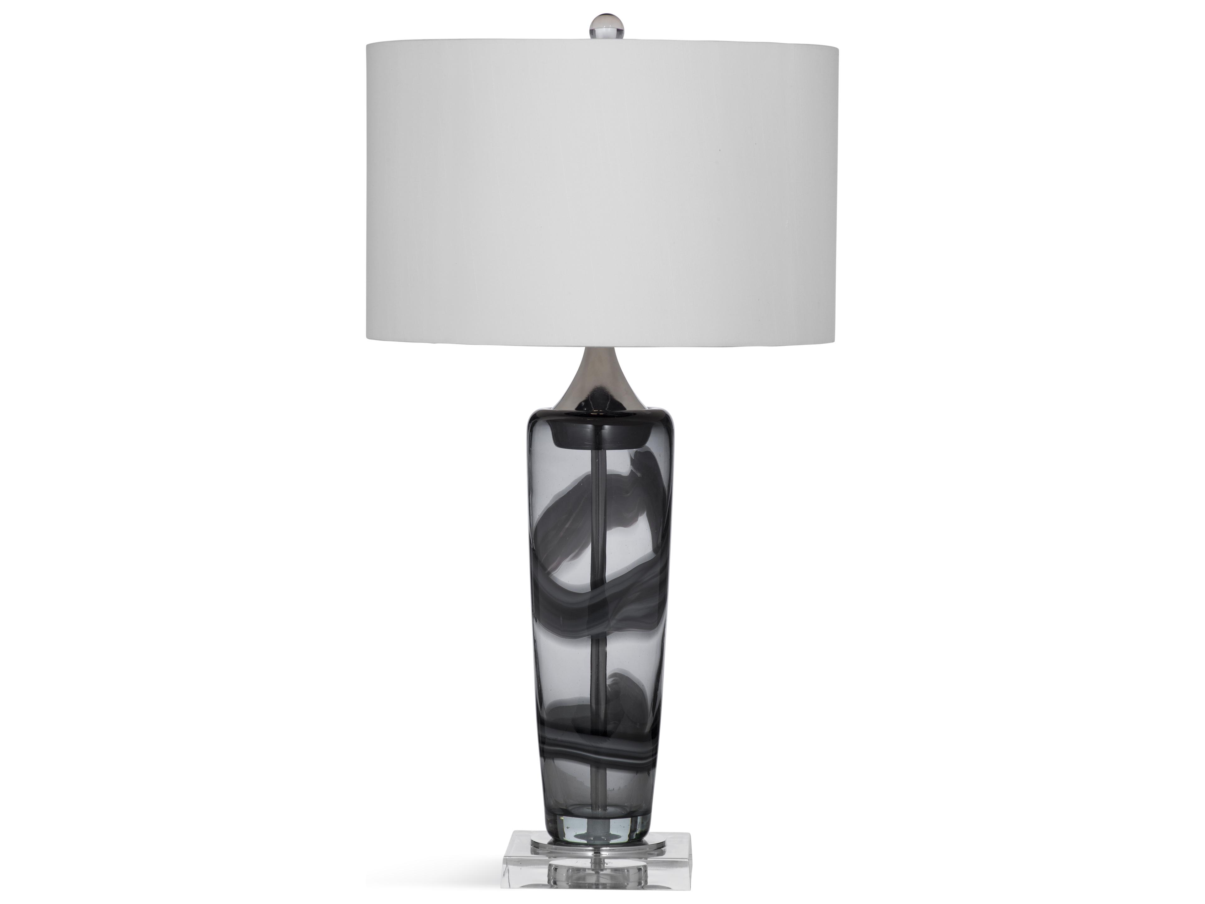 Bassett Mirror Thoroughly Modern Nikola Gray and Clear Glass Table Lamp