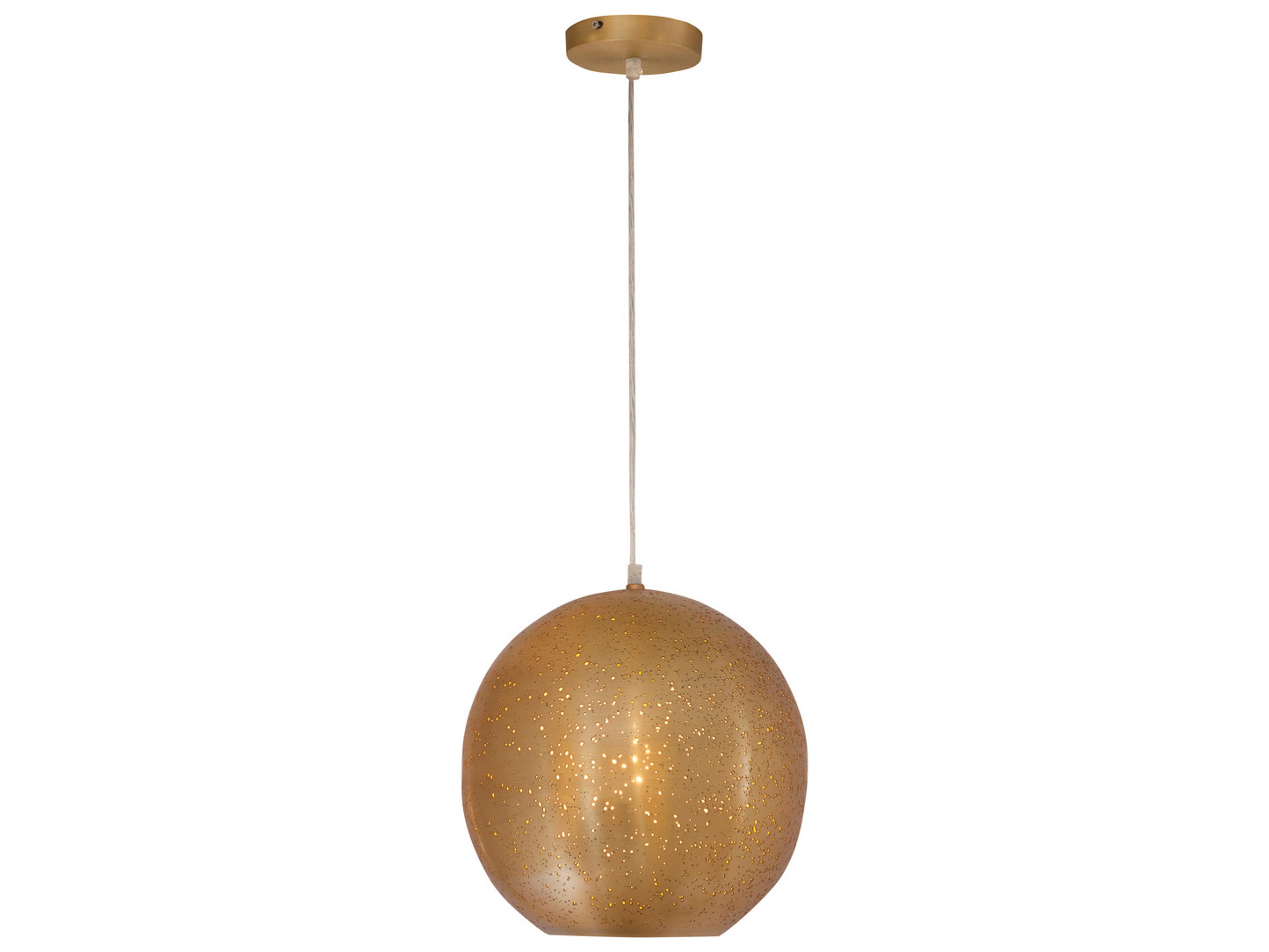 Bassett Mirror Metal Natural Brass Round Mini Pendant