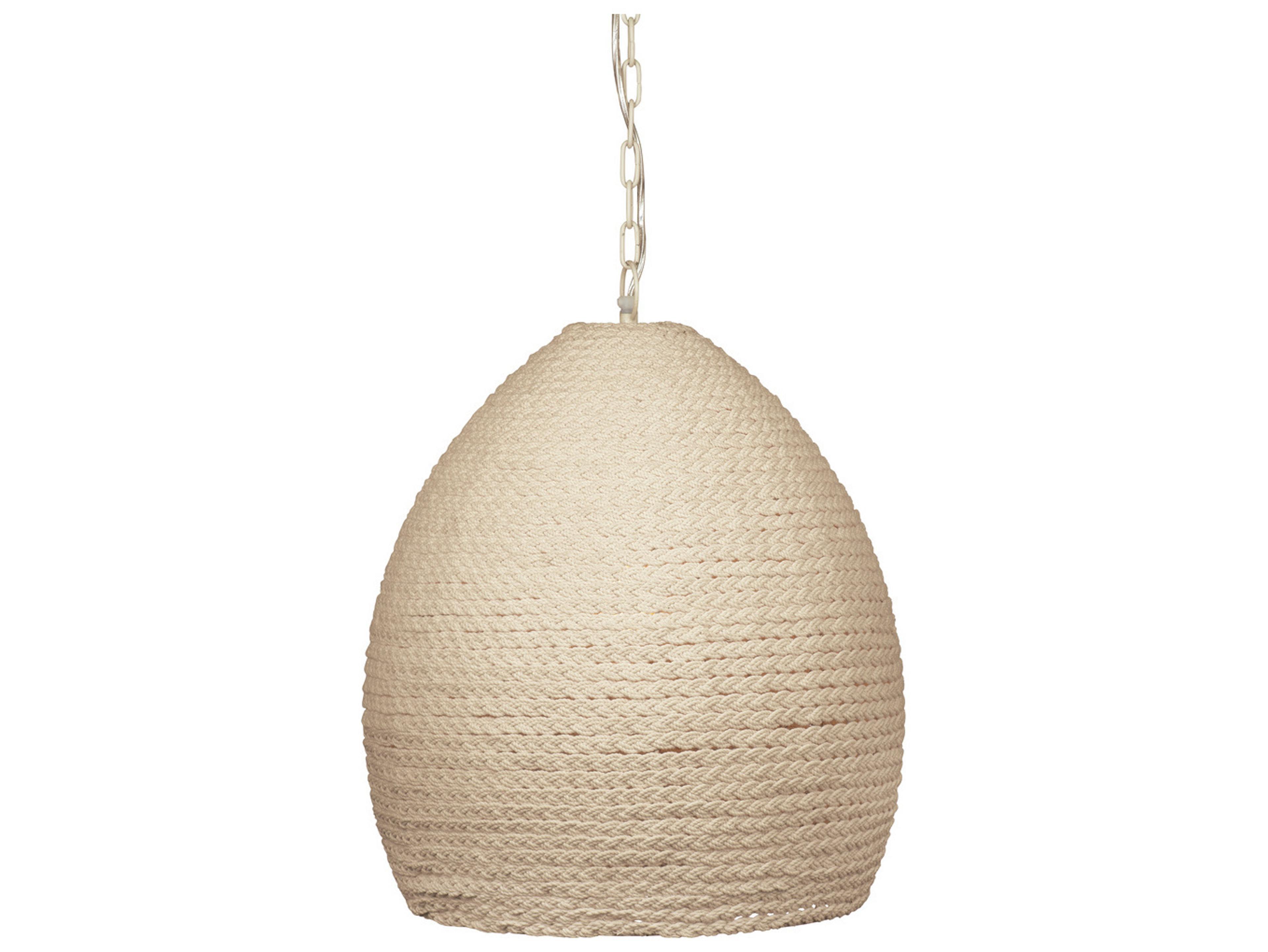 Bassett Mirror Rattan White Bell Pendant
