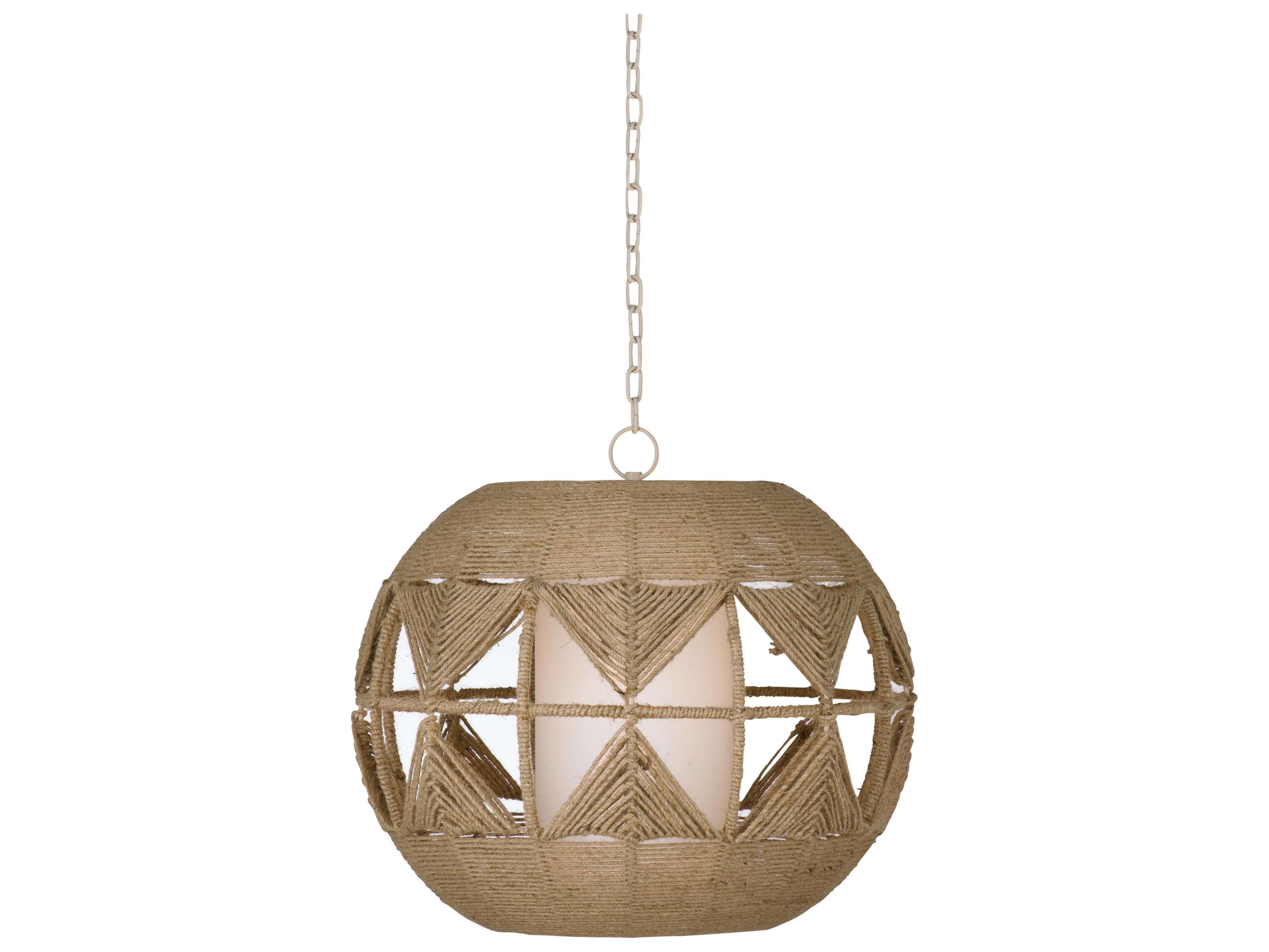Bassett Mirror Natural Rope Brown Round Pendant