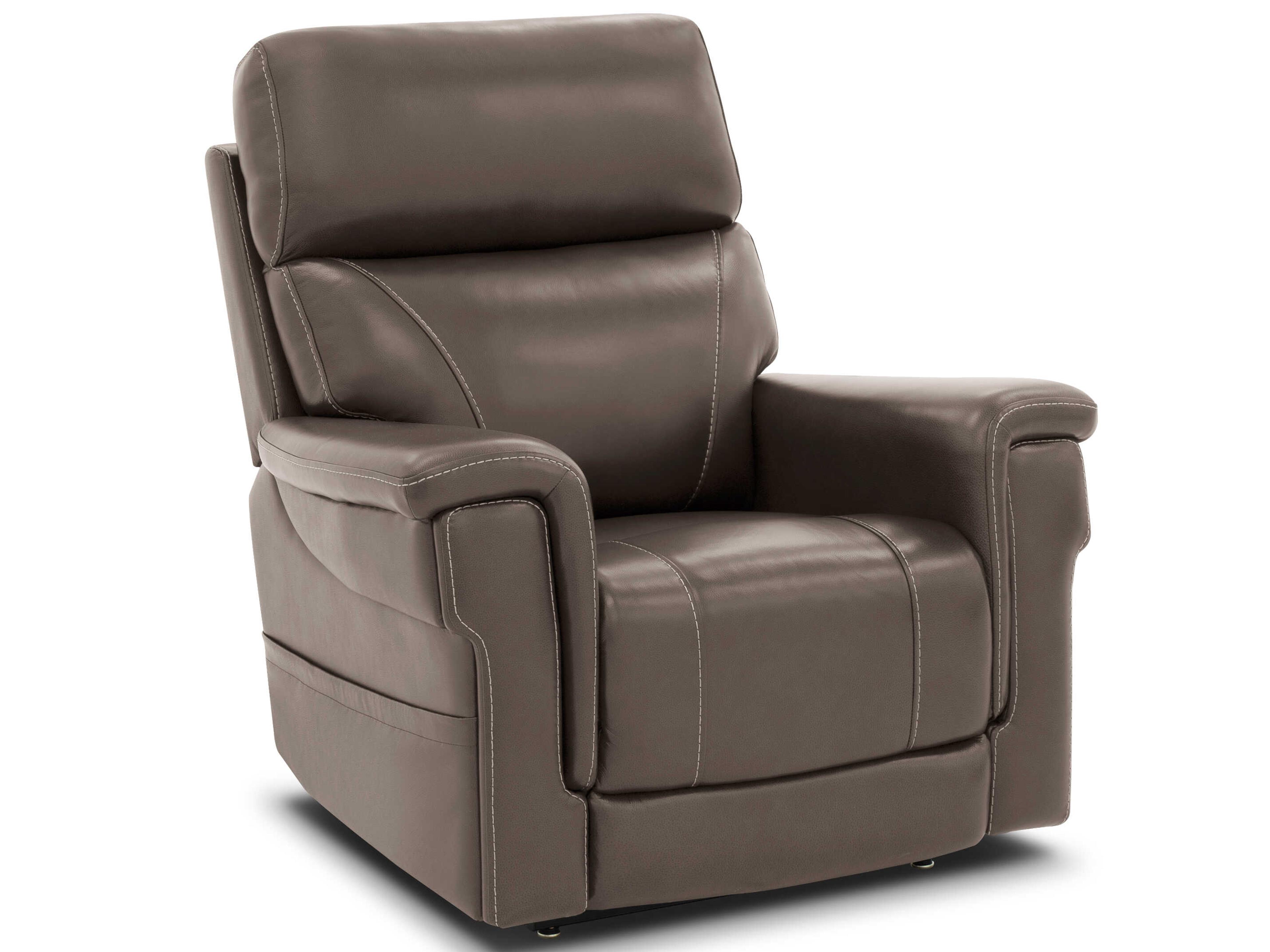 Barcalounger Lux Recline & Lift Moorpark Sorrento Mocha Brown Faux Leather Recliner