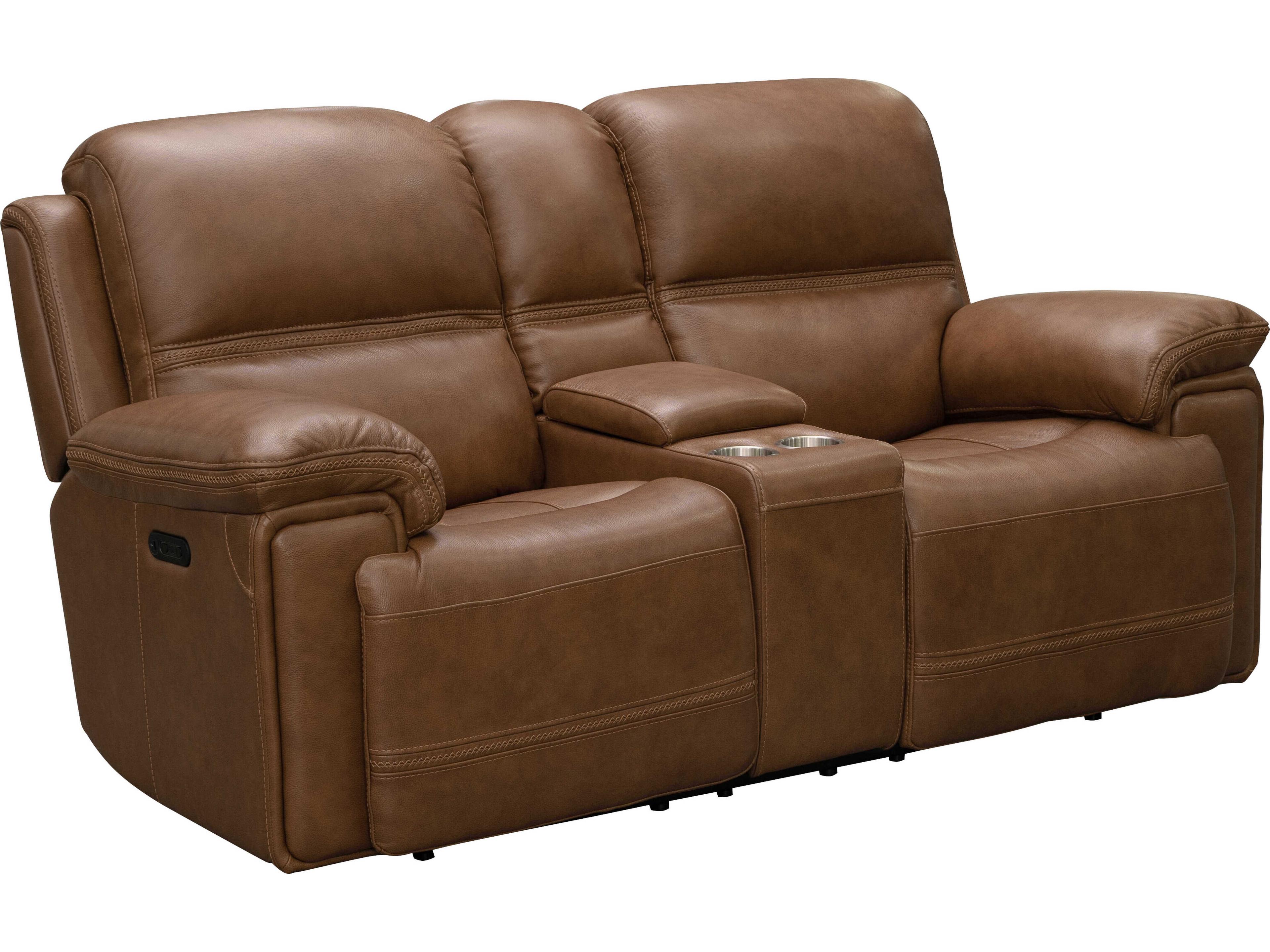 Barcalounger Modern Expressions Sedrick Spence Caramel Brown Faux Leather Loveseat