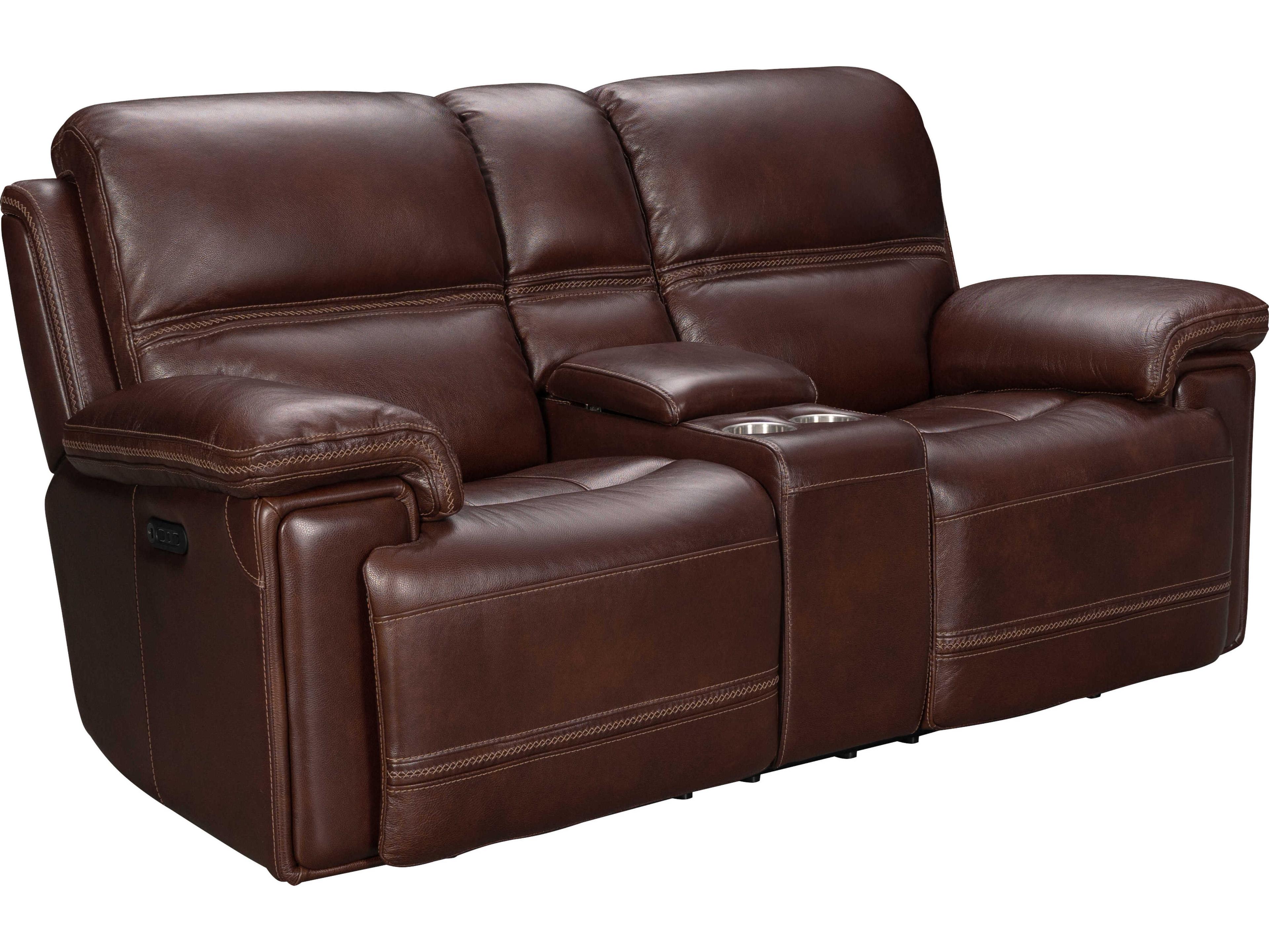 Barcalounger Modern Expressions Sedrick El Paso Walnut Brown Faux Leather Loveseat