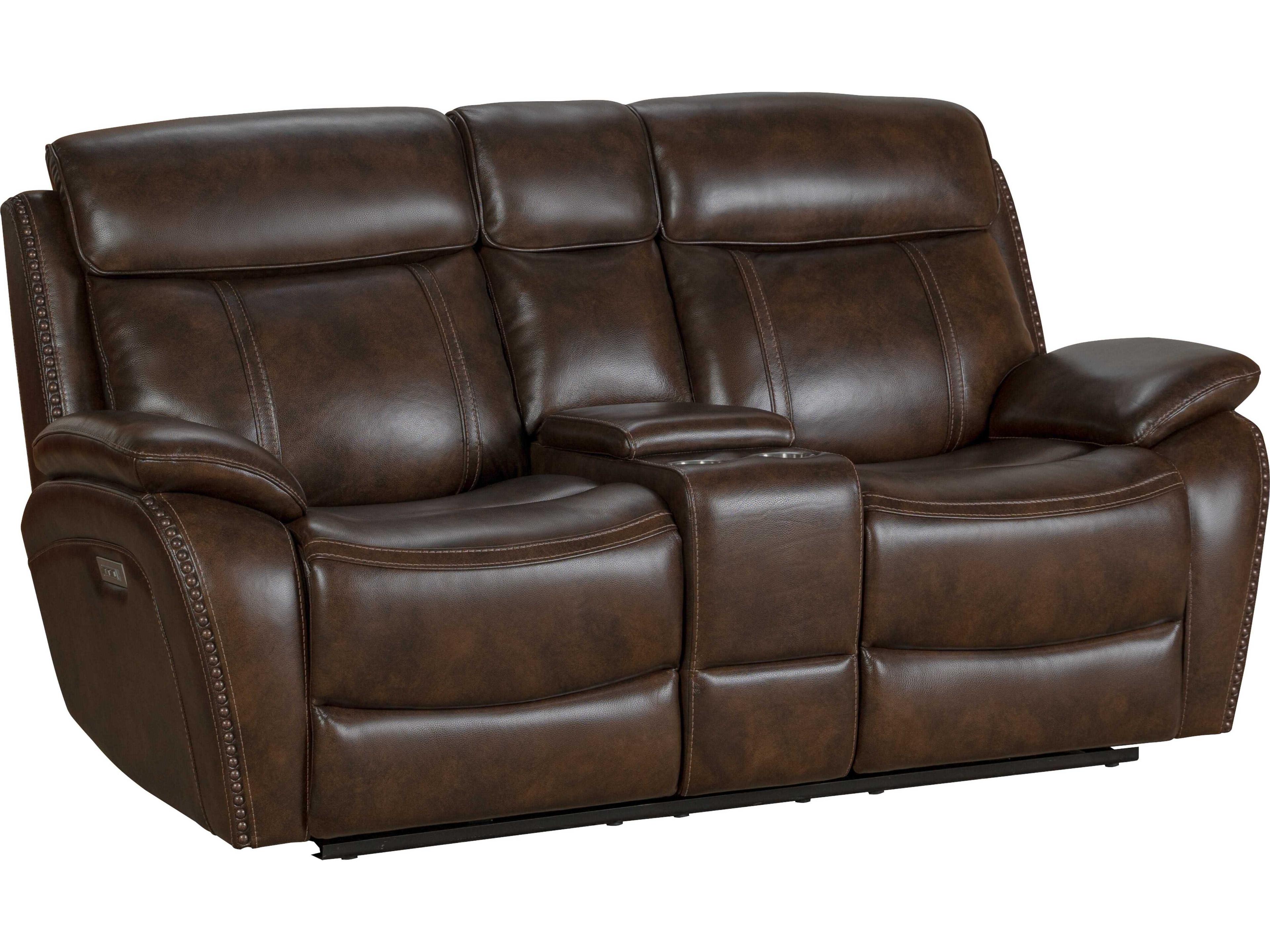 Barcalounger Modern Expressions Sandover Brown Faux Leather Loveseat