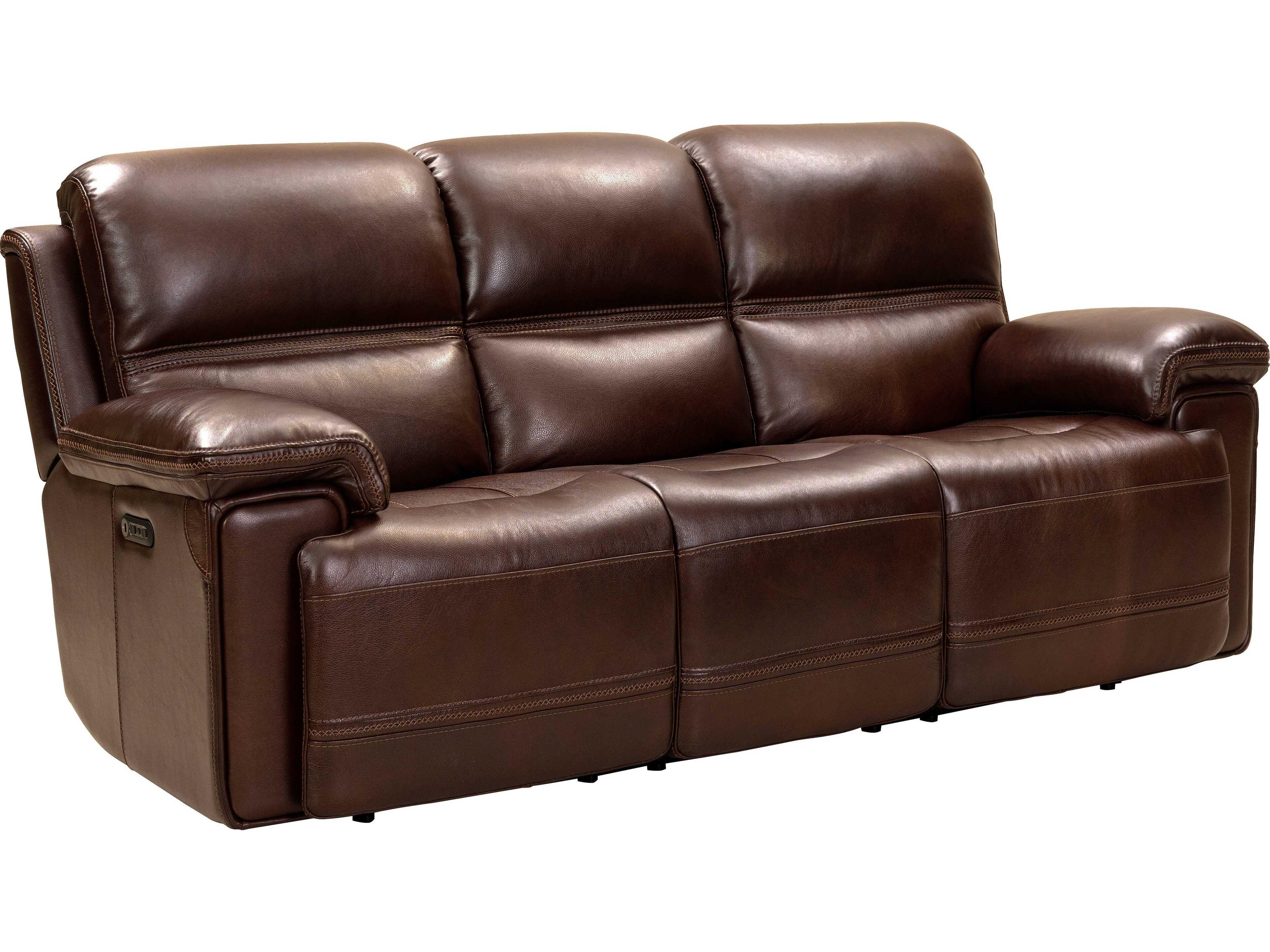 Barcalounger Modern Expressions Sedrick El Paso Walnut Brown Faux Leather Sofa