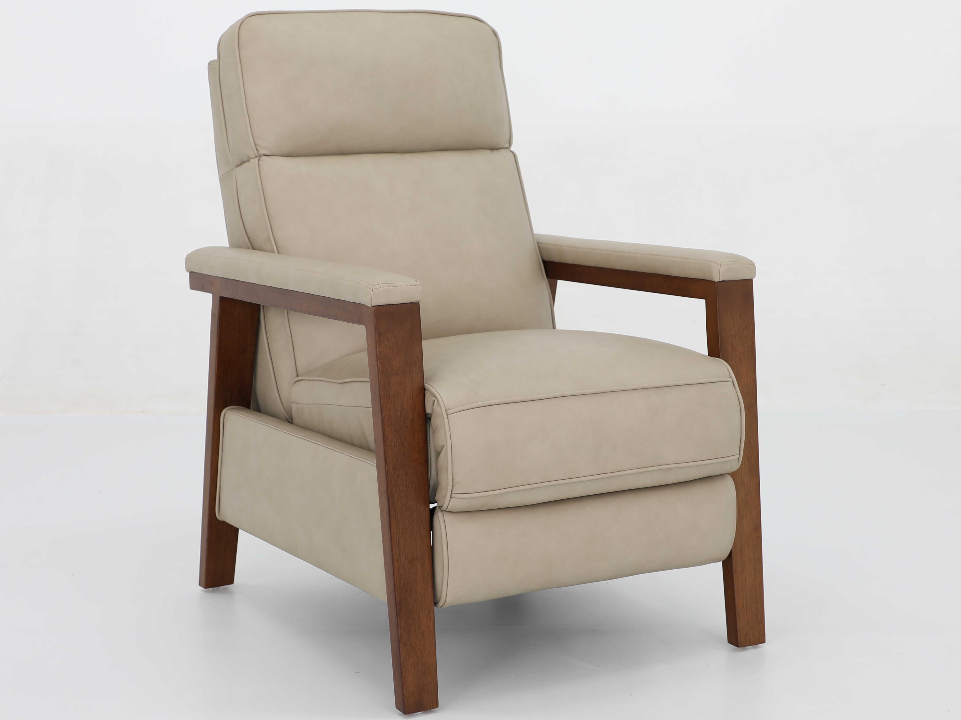 Barcalounger Woodlands Ashland Cashmere Stone Tan Leather Recliner