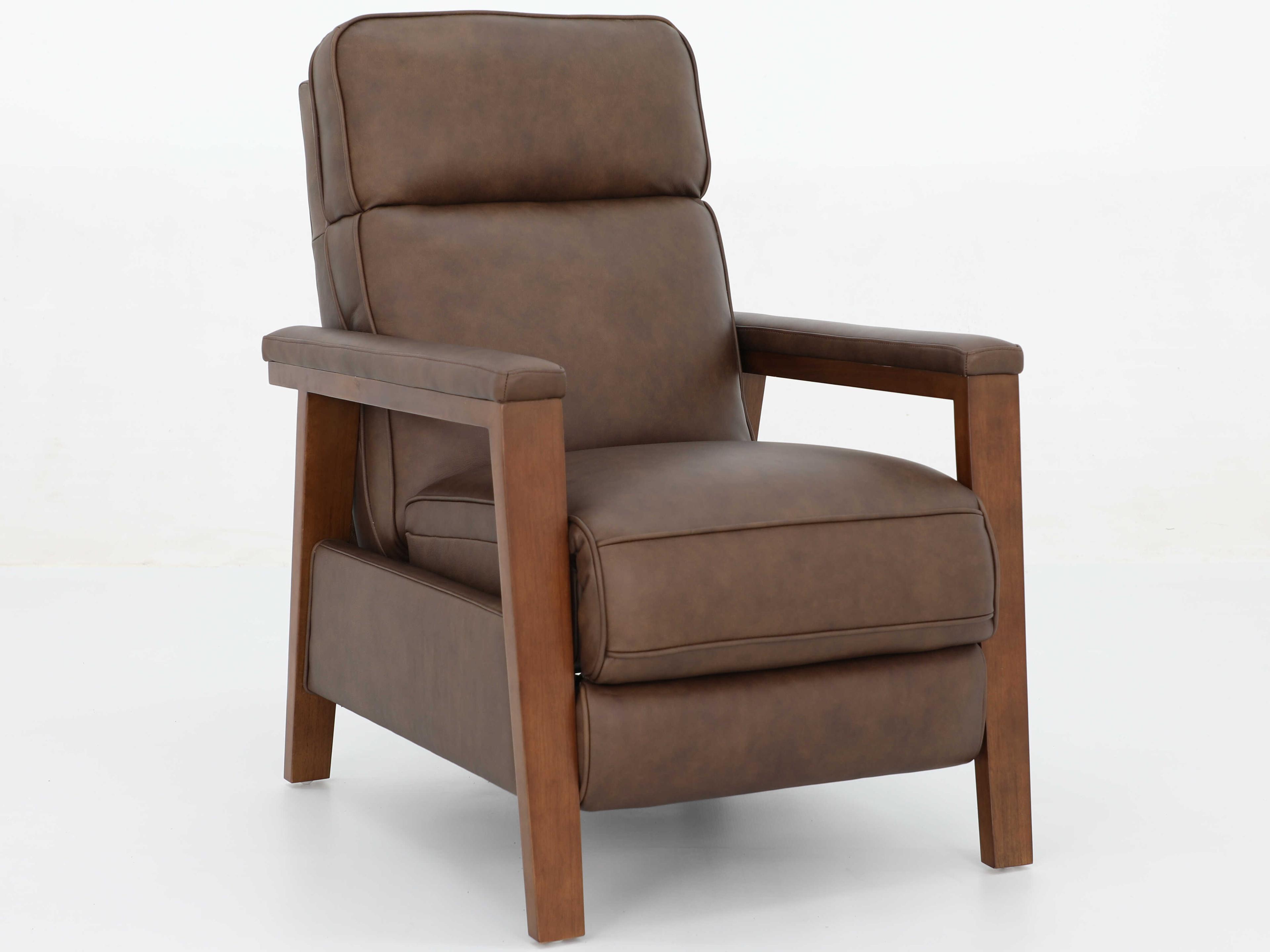 Barcalounger Woodlands Ashland Oasis Walnut Brown Leather Recliner