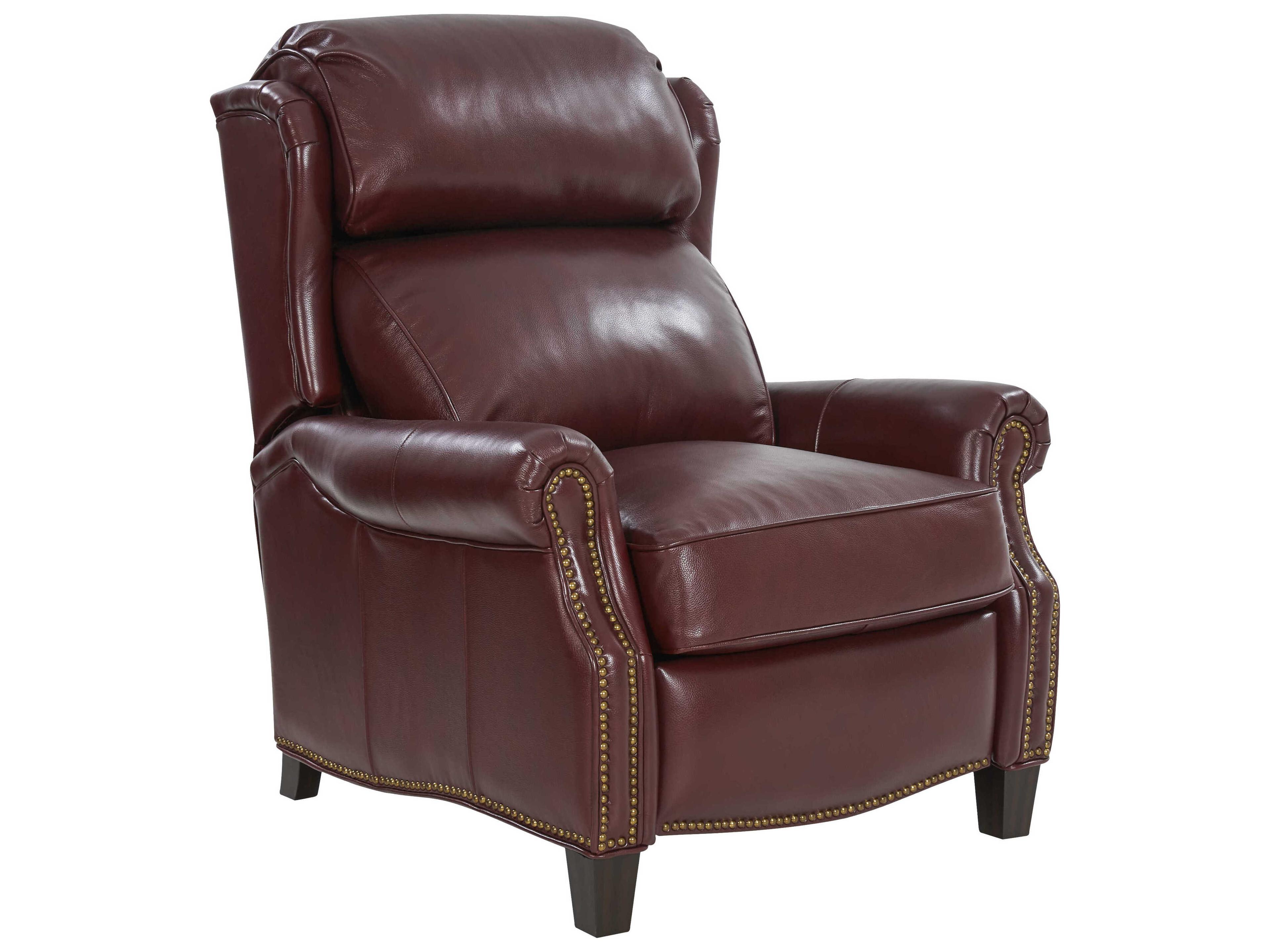 Barcalounger Vintage Meade Marisol Cabernet Brown Leather Recliner