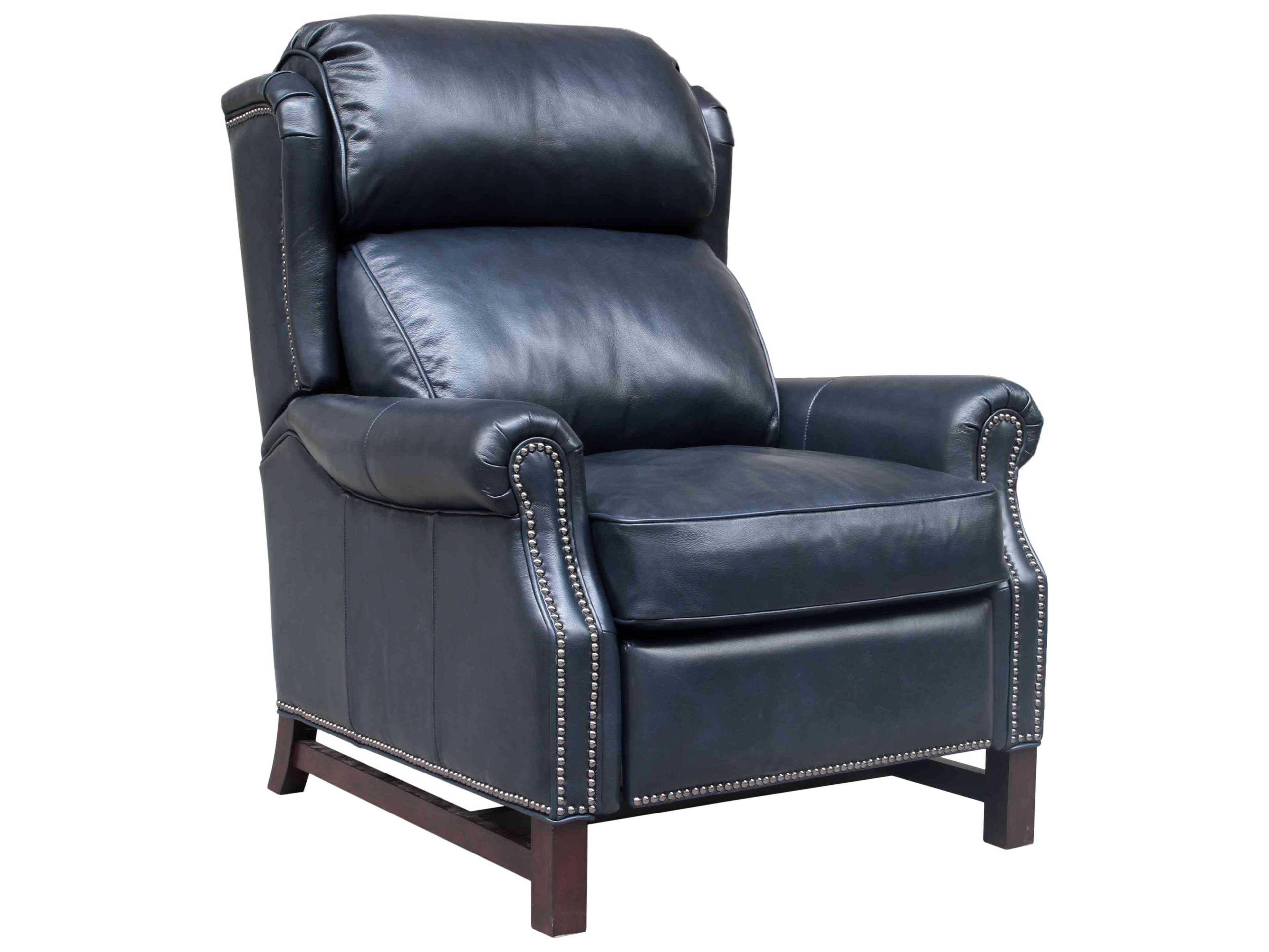 Barcalounger Vintage Thornfield Shoreham Blue Leather Recliner