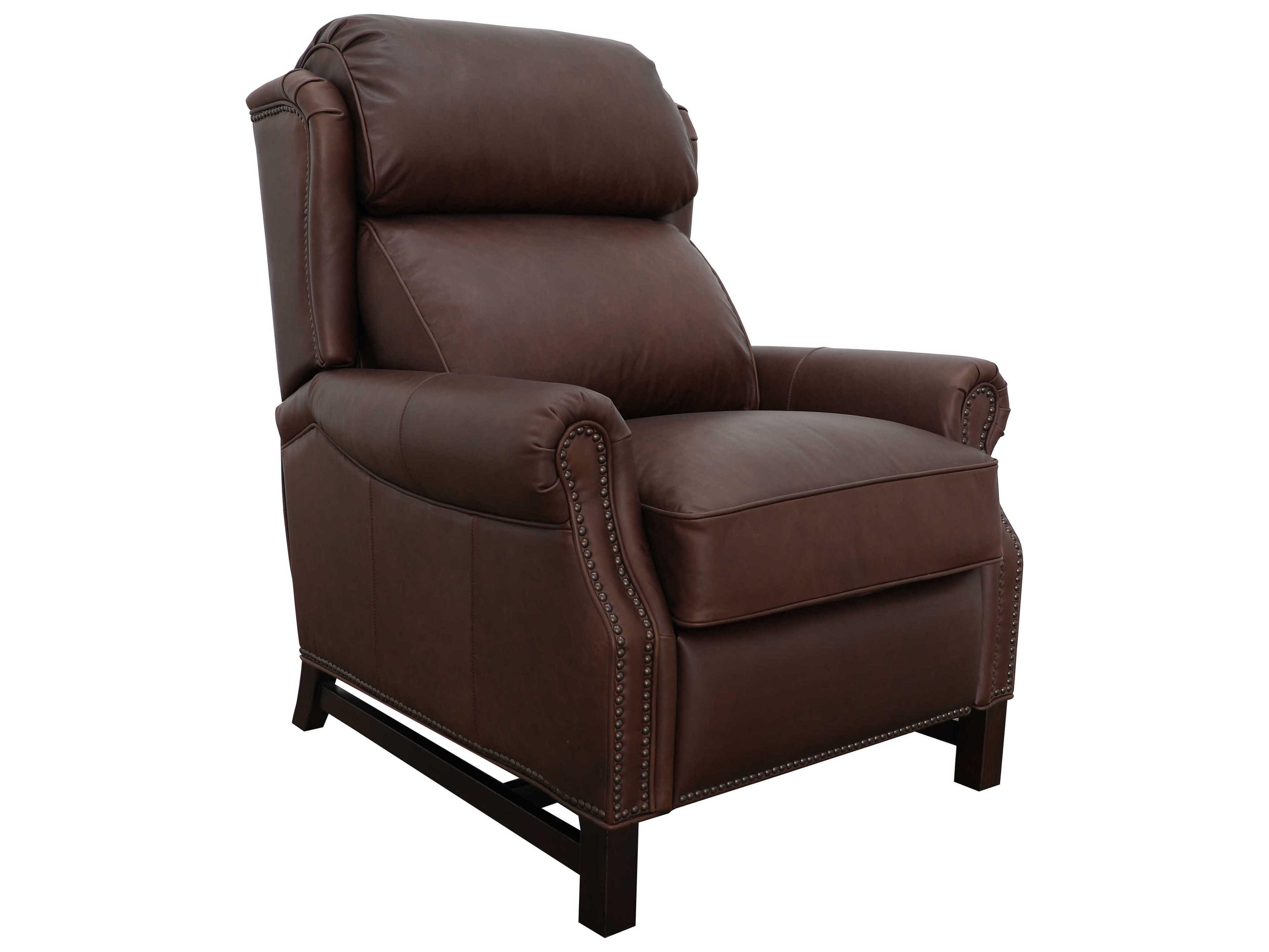 Barcalounger Vintage Thornfield Clifton Chocolate Brown Leather Recliner