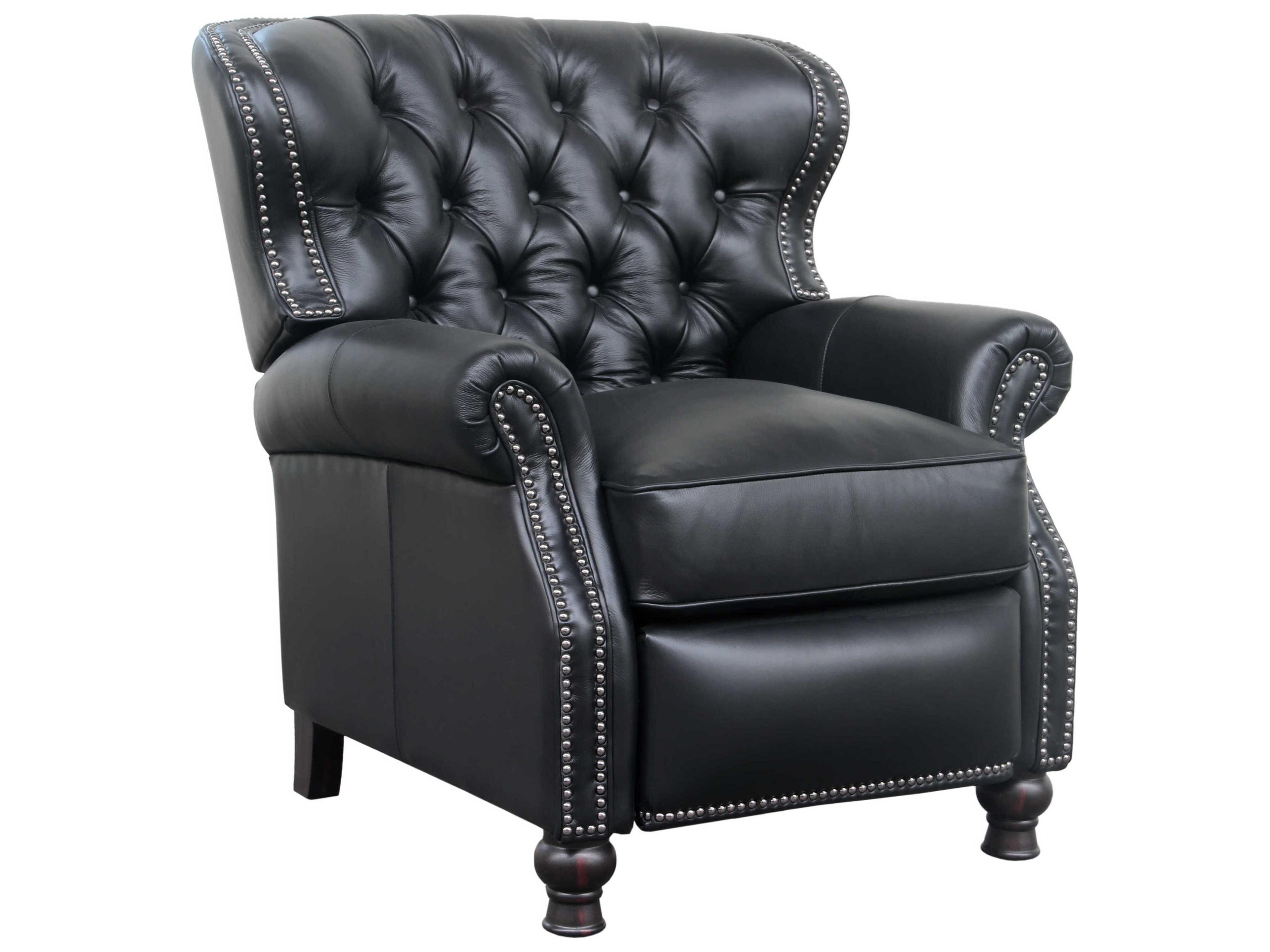 Barcalounger Vintage Presidential Wenlock Onyx Black Leather Recliner