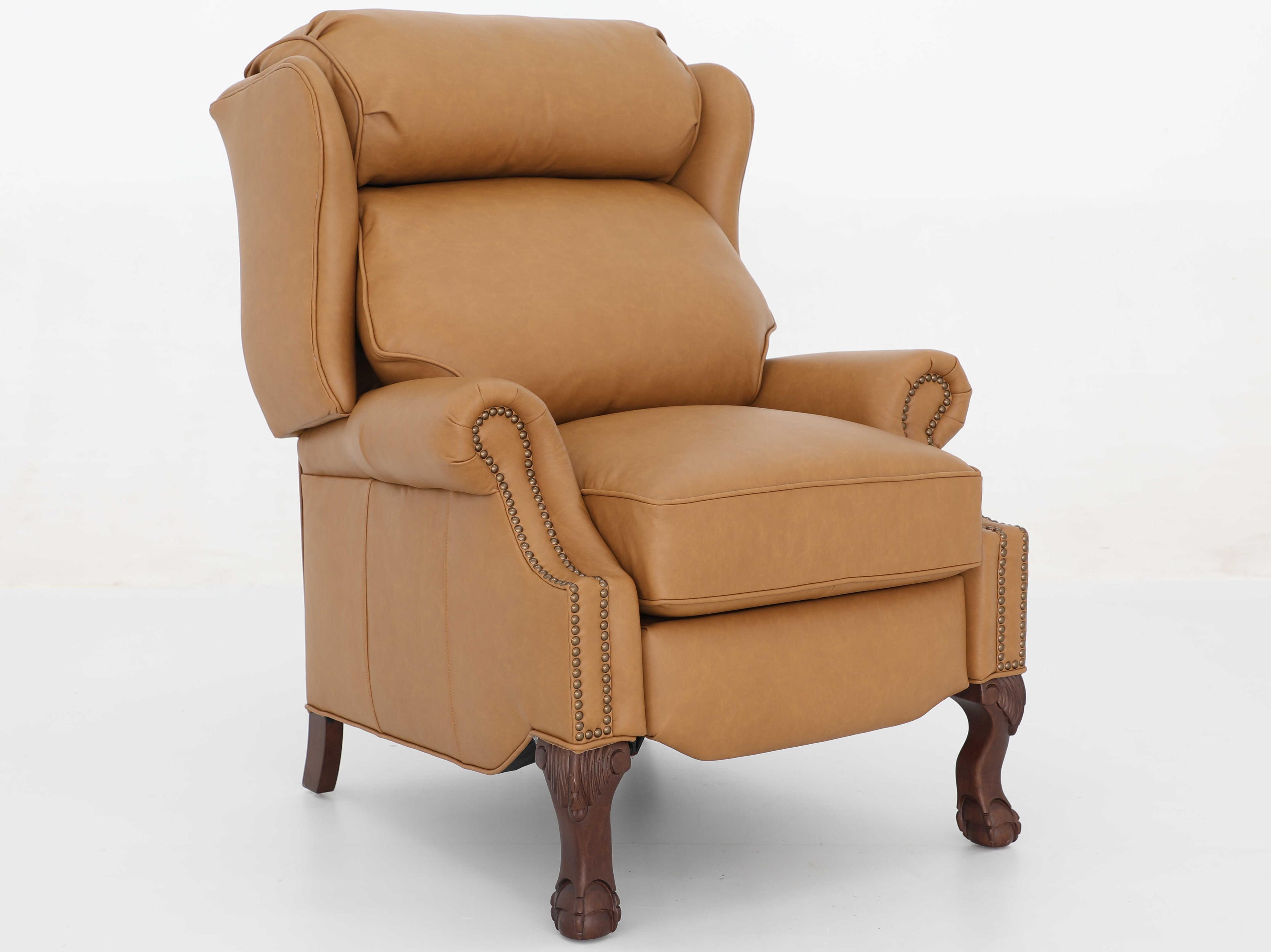 Barcalounger Vintage Danbury Santa Fe Brandy Tan Leather Recliner