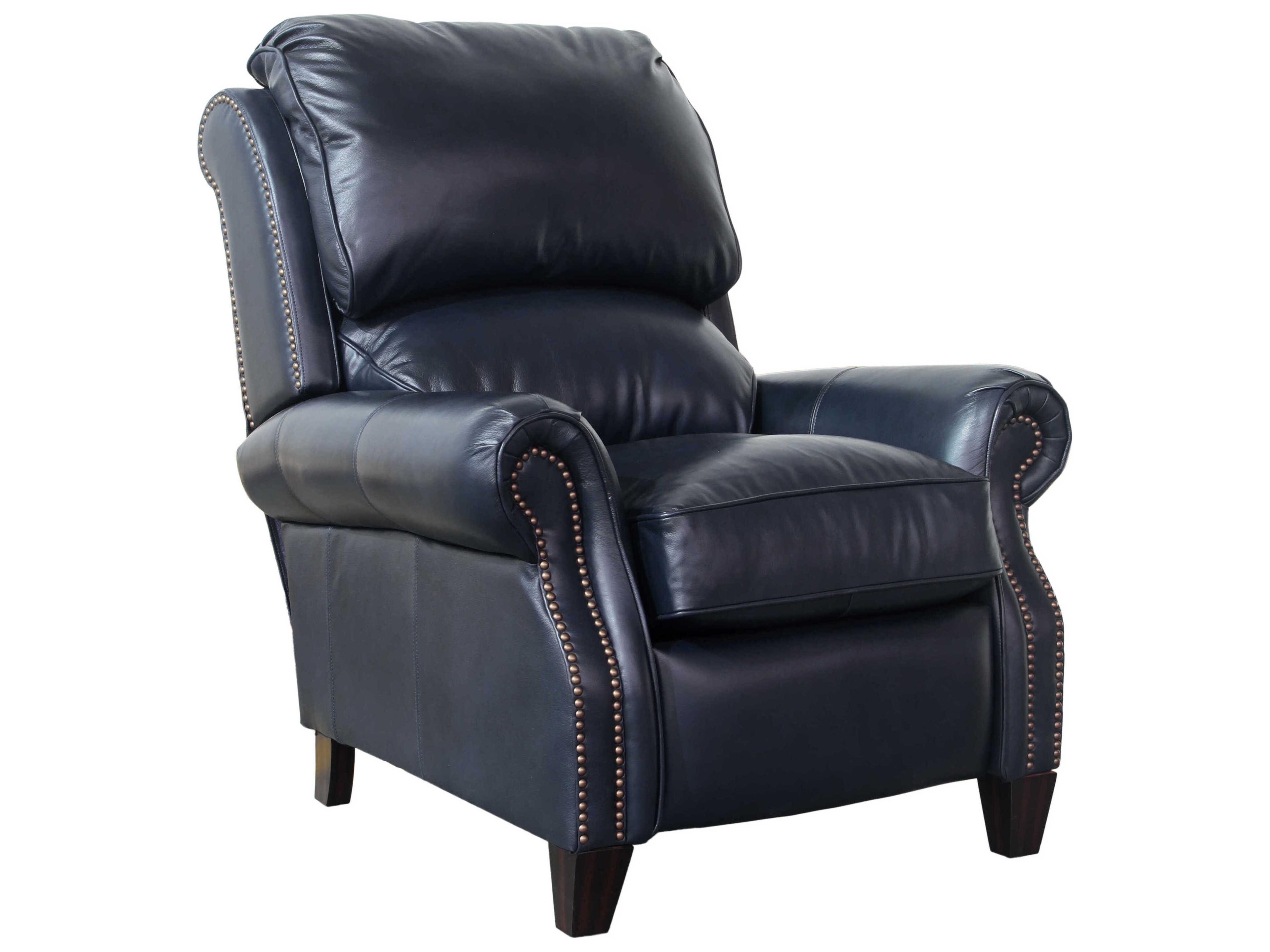 Barcalounger Vintage Churchill Shoreham Blue Leather Recliner