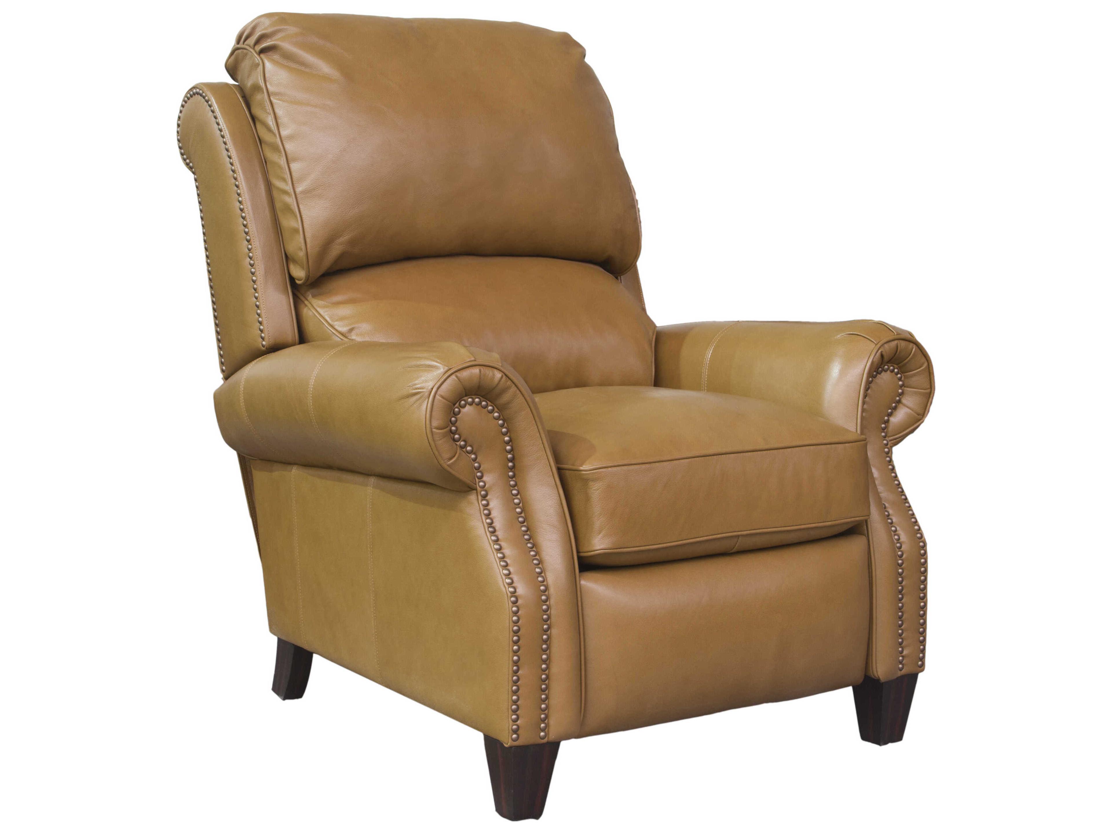 Barcalounger Vintage Churchill Shoreham Ponytail Tan Leather Recliner