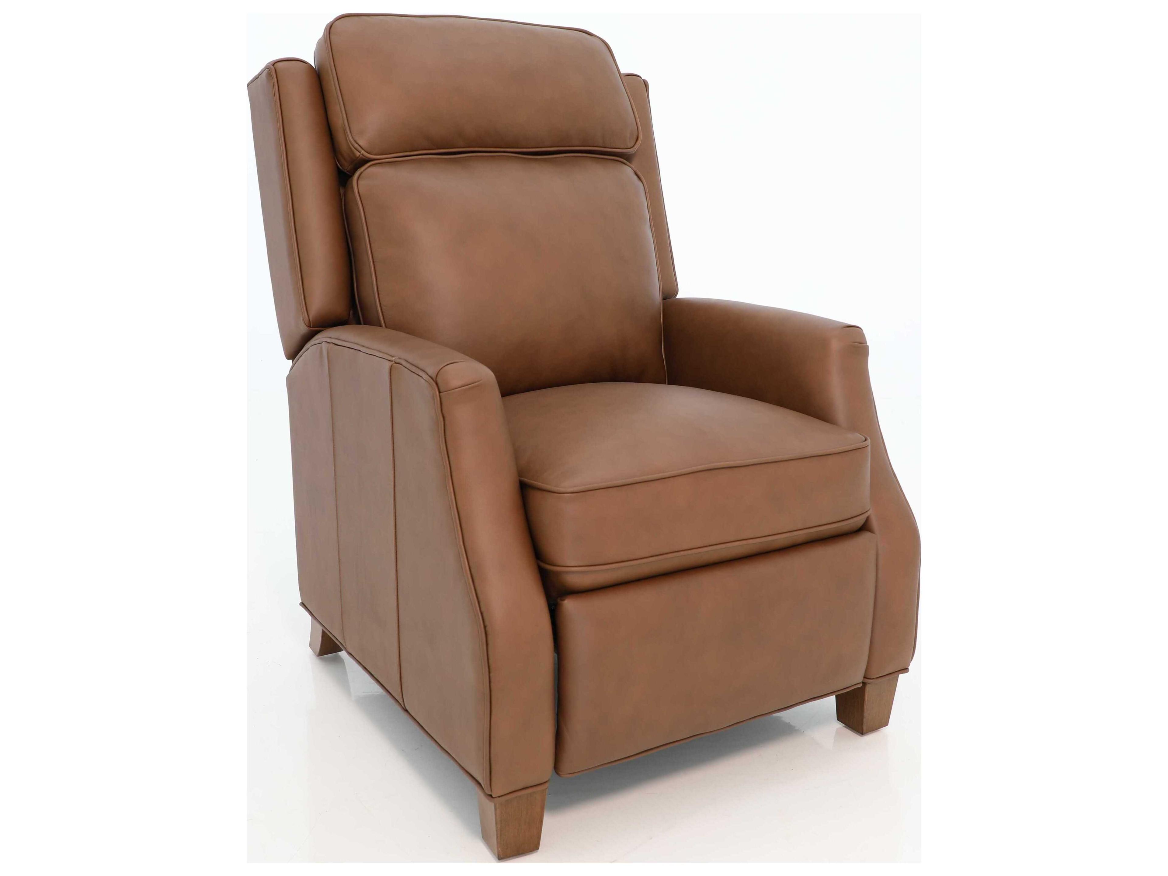 Barcalounger Vintage Nixon Dobbs Saddle Brown Leather Recliner