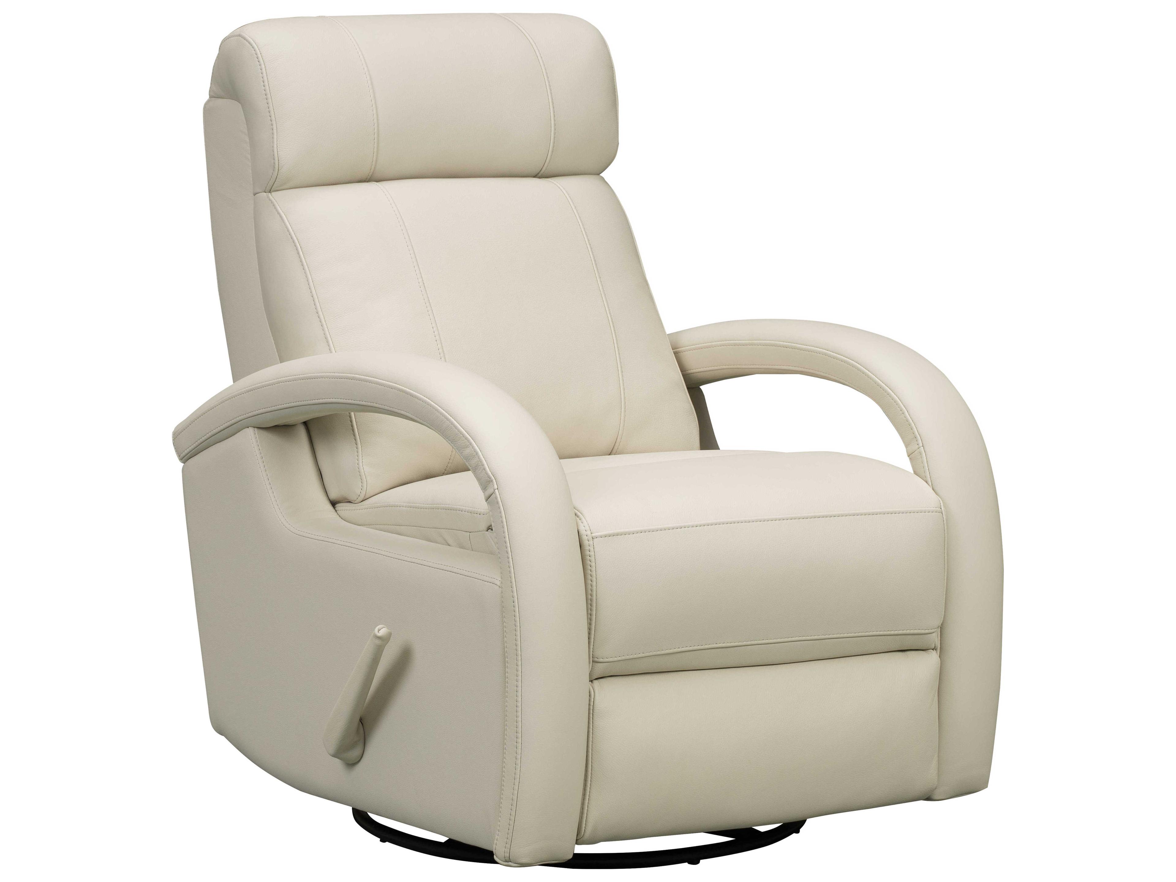 Barcalounger Modern Expressions Harlee Troy Cream White Faux Leather Recliner