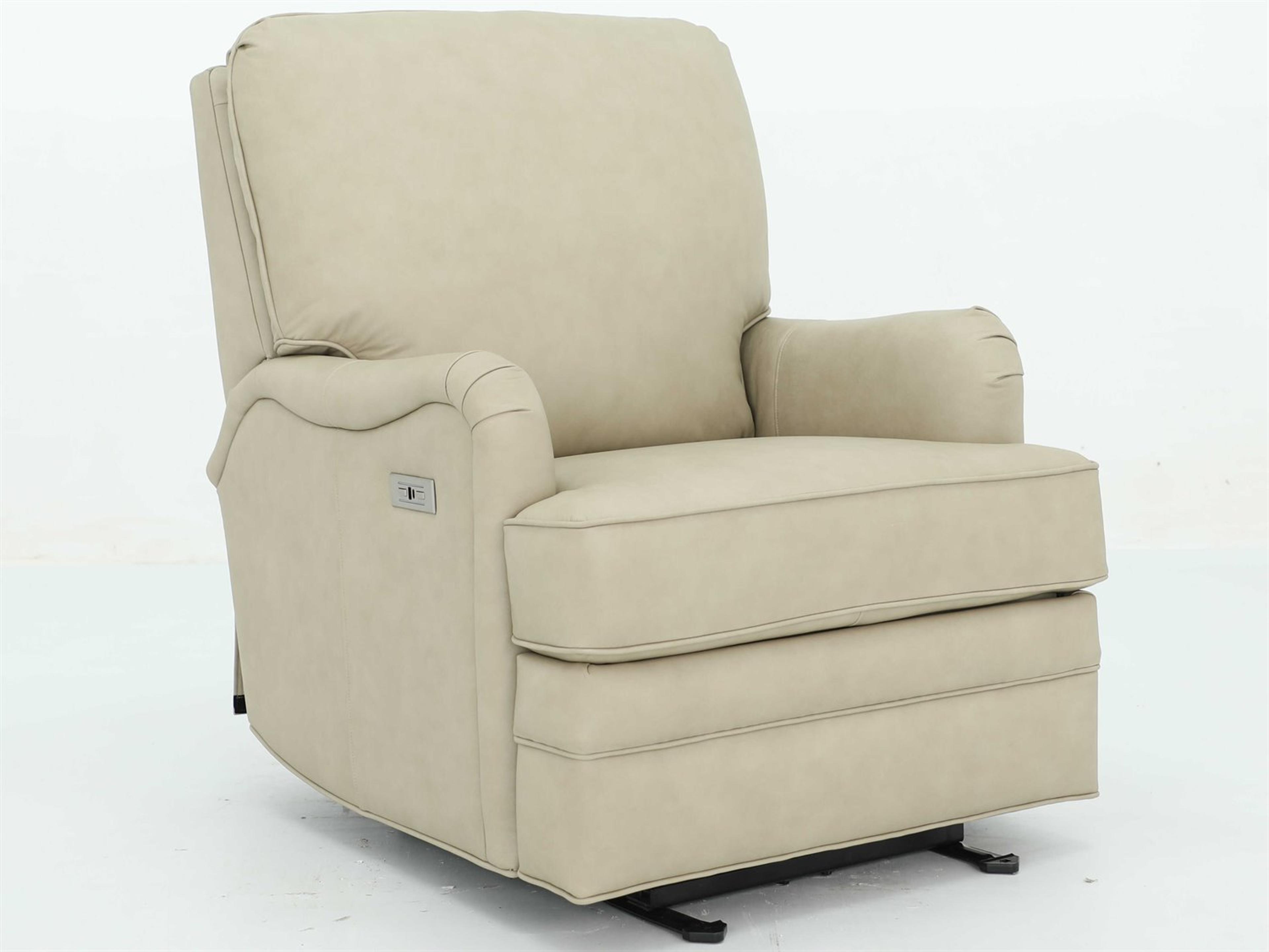 Barcalounger Vintage Scarlett Cashmere Stone Tan Leather Recliner