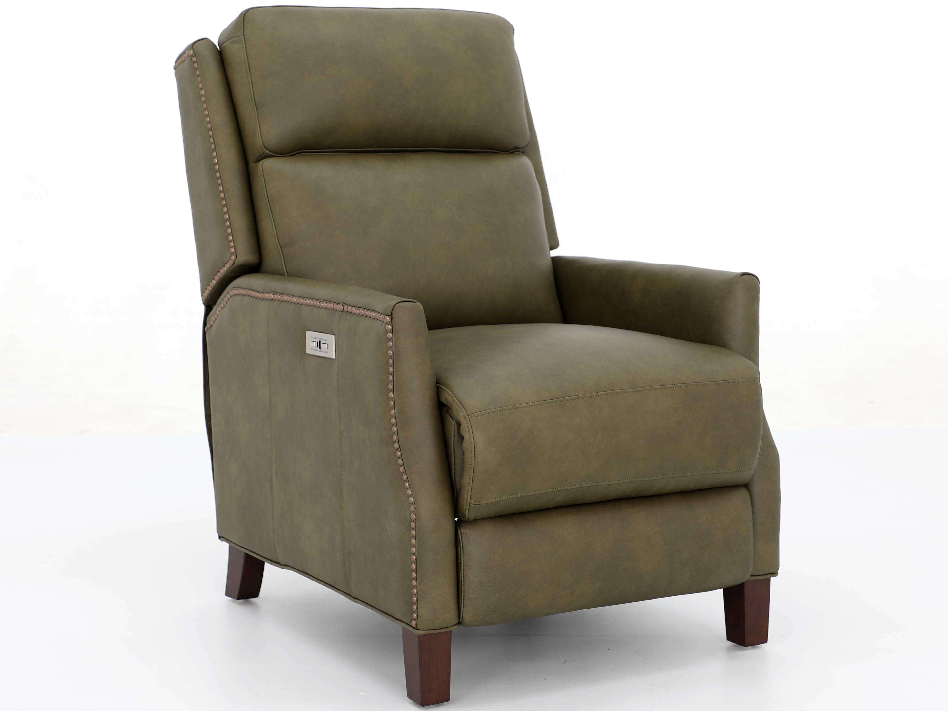 Barcalounger Vintage Charlotte Oasis Olive Green Leather Recliner