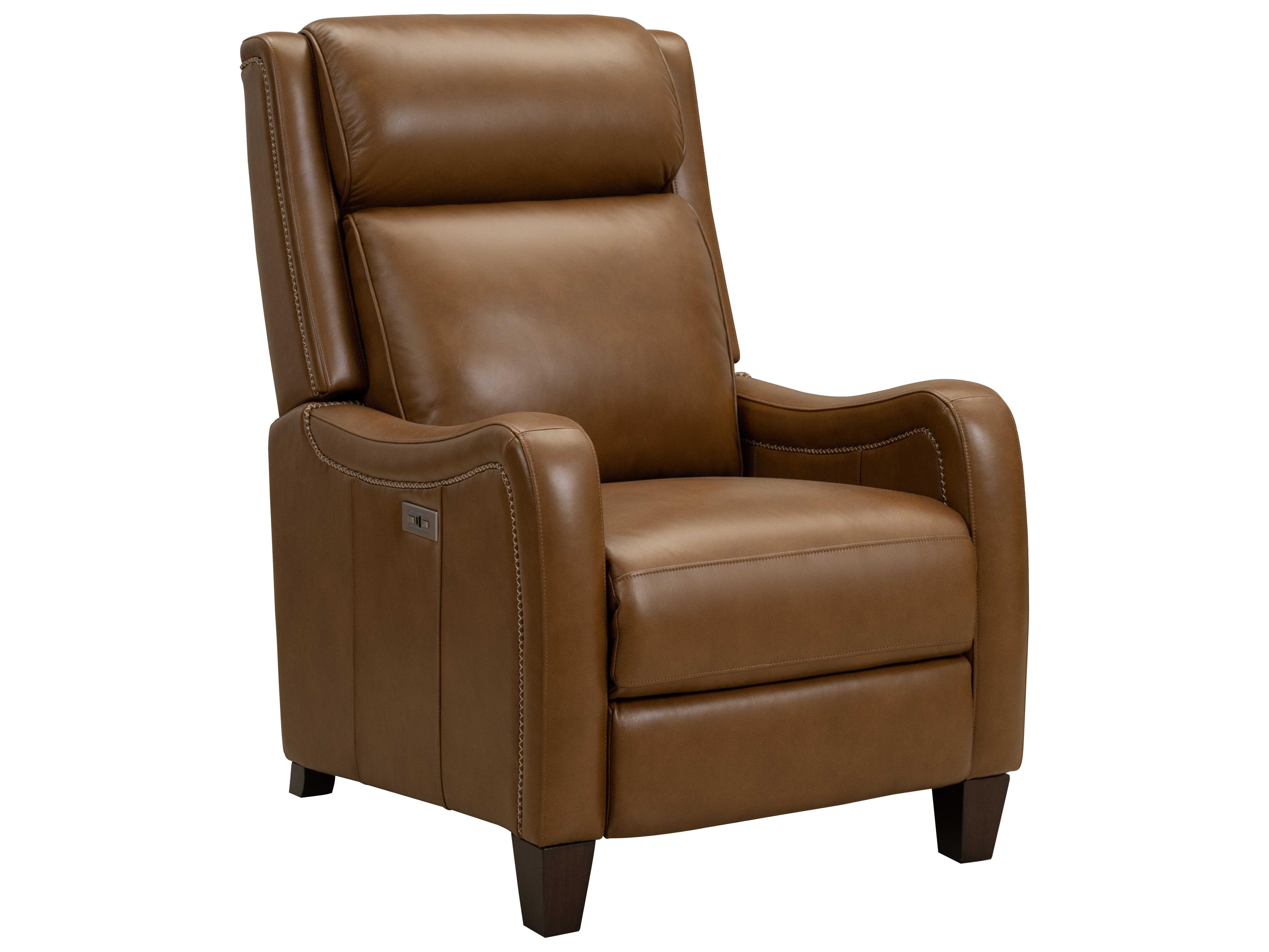 Barcalounger Vintage Taylor Elwood Saddle Brown Leather Recliner