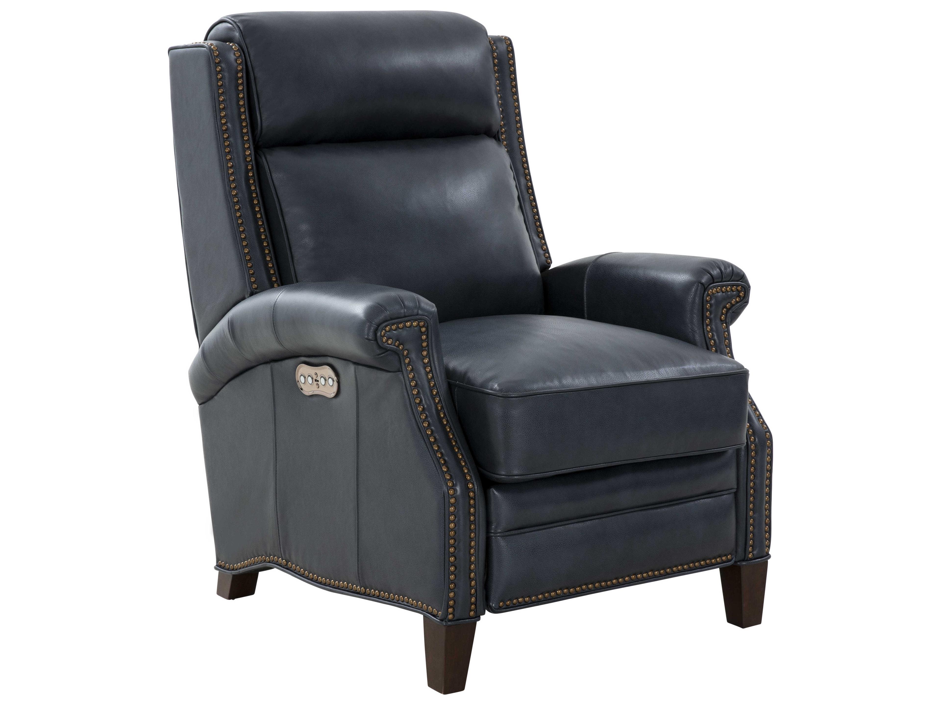 Barcalounger Vintage Barrett Barone Navy Blue Leather Recliner