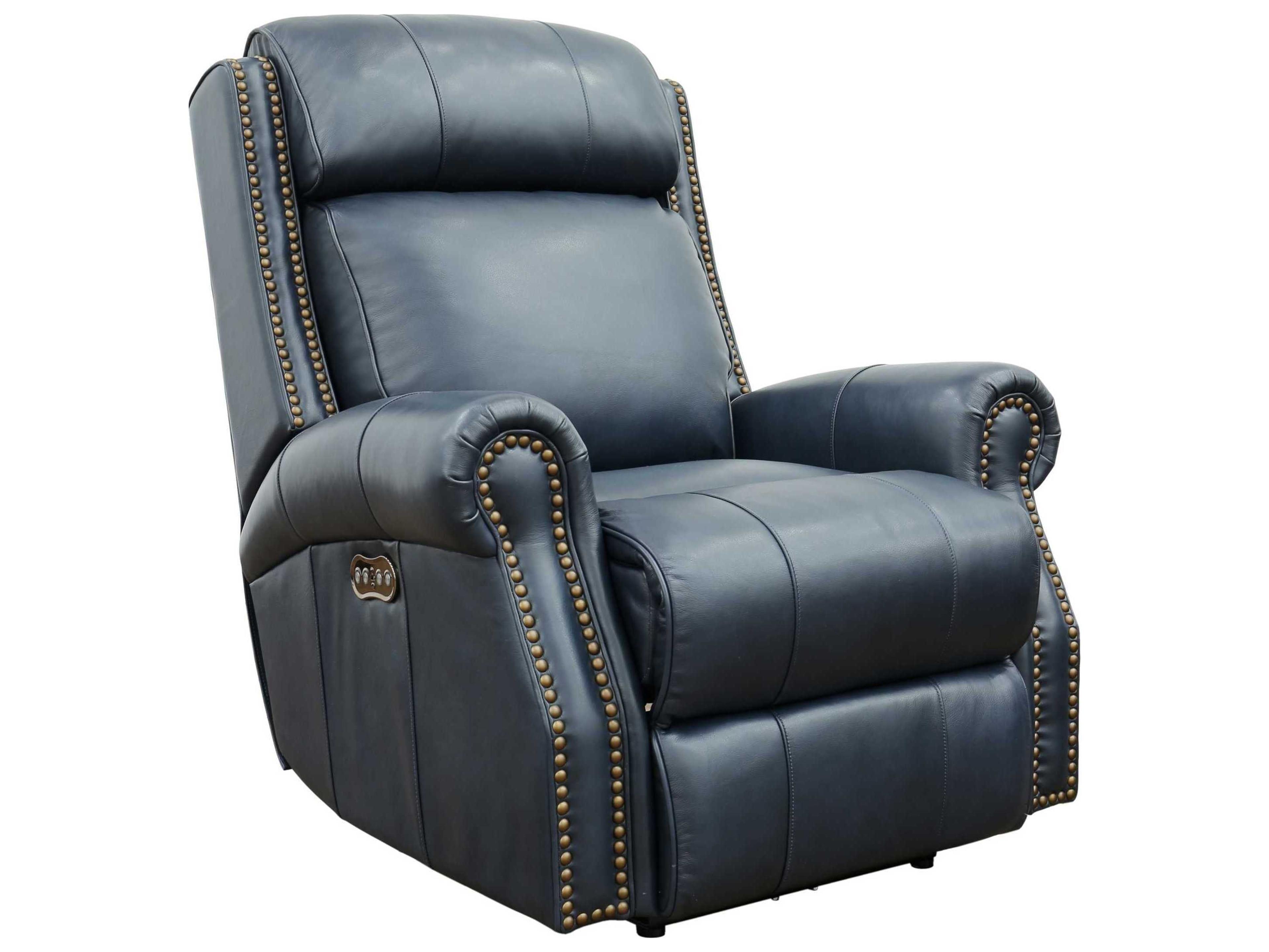 Barcalounger Vintage Blair Big & Tall Shoreham Blue Leather Recliner