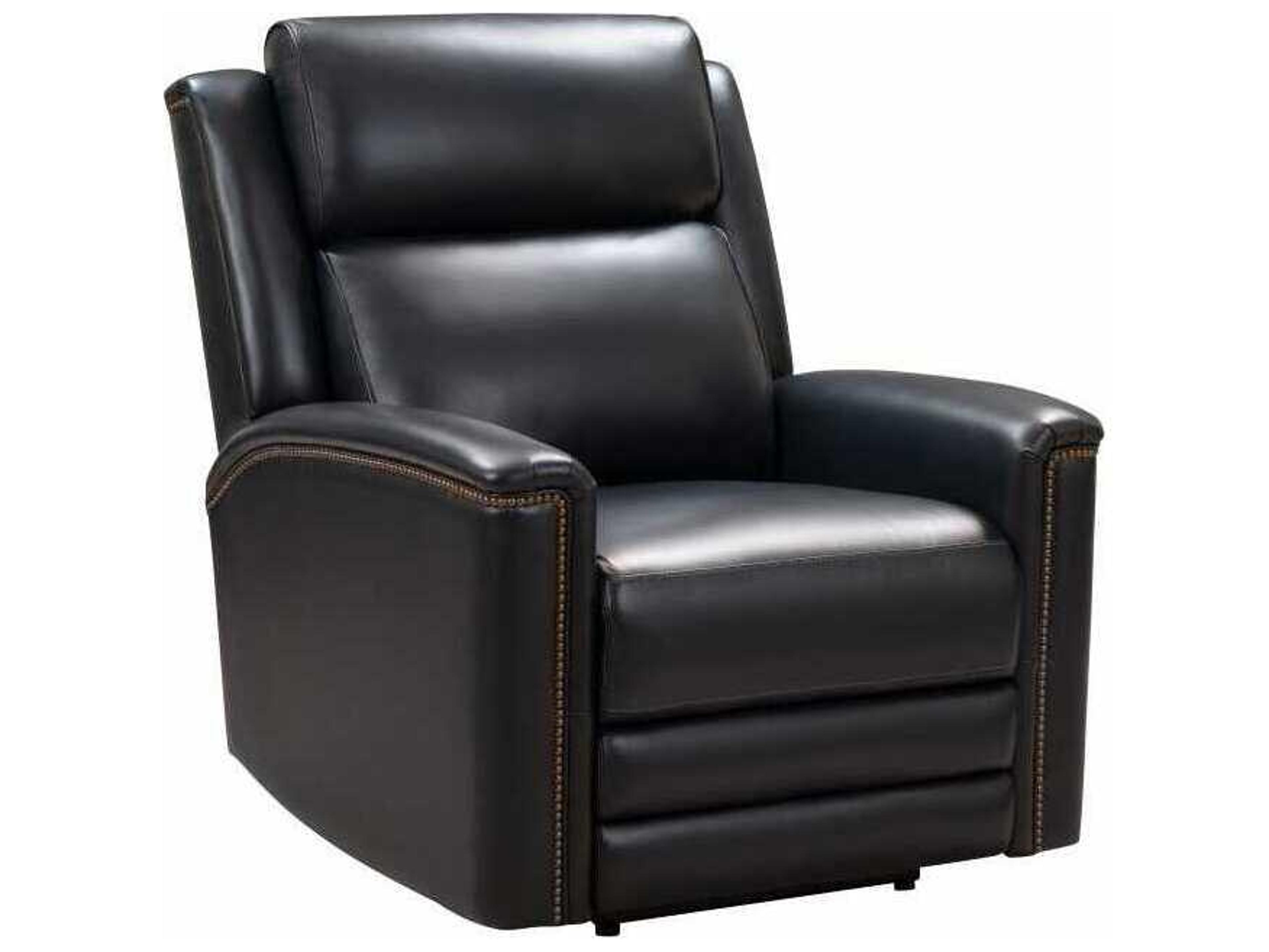 Barcalounger Modern Expressions Tomas Haysome Midnight Blue Black Faux Leather Recliner