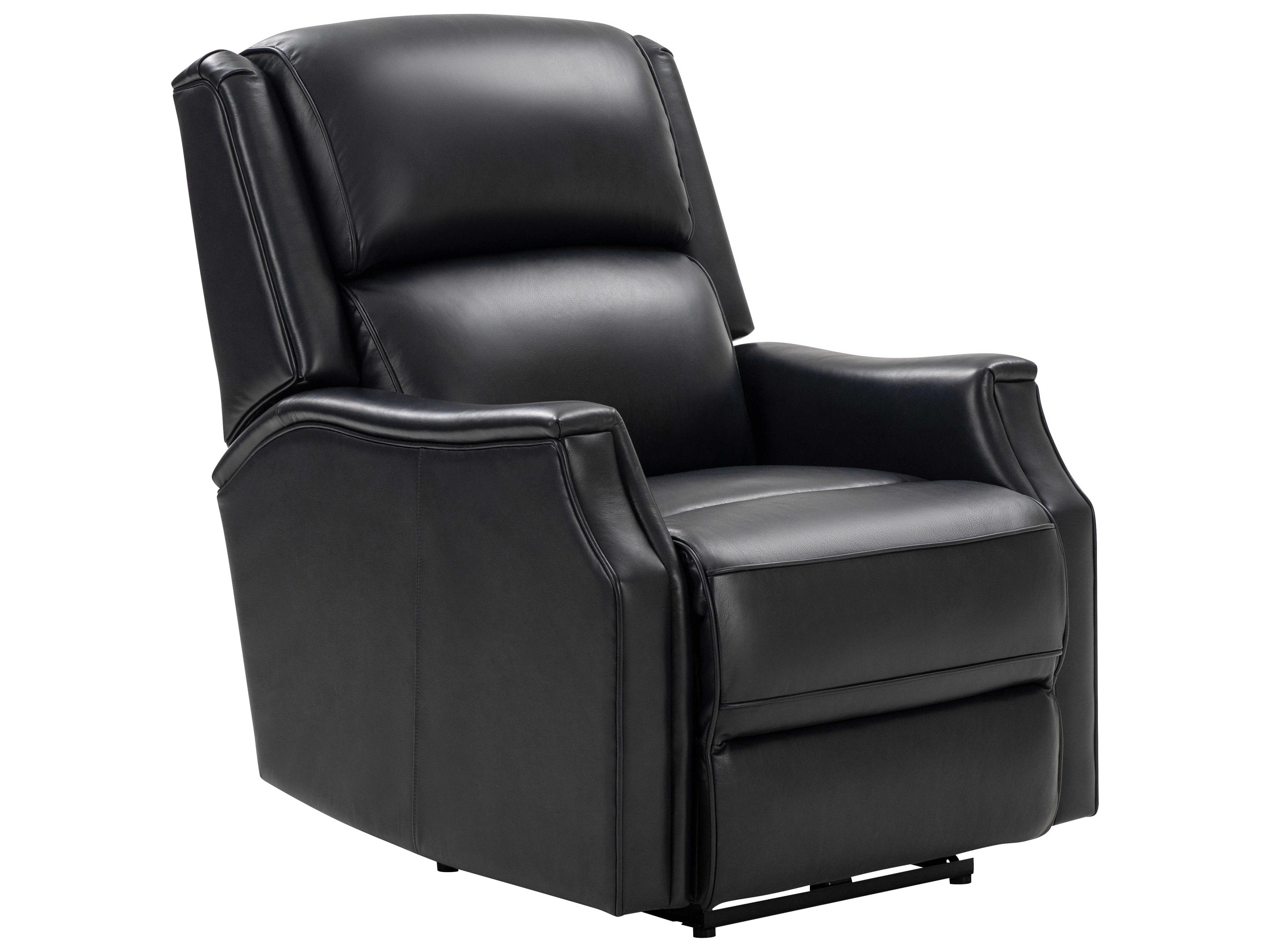 Barcalounger Vintage Conrad Shoreham Blue Black Leather Recliner