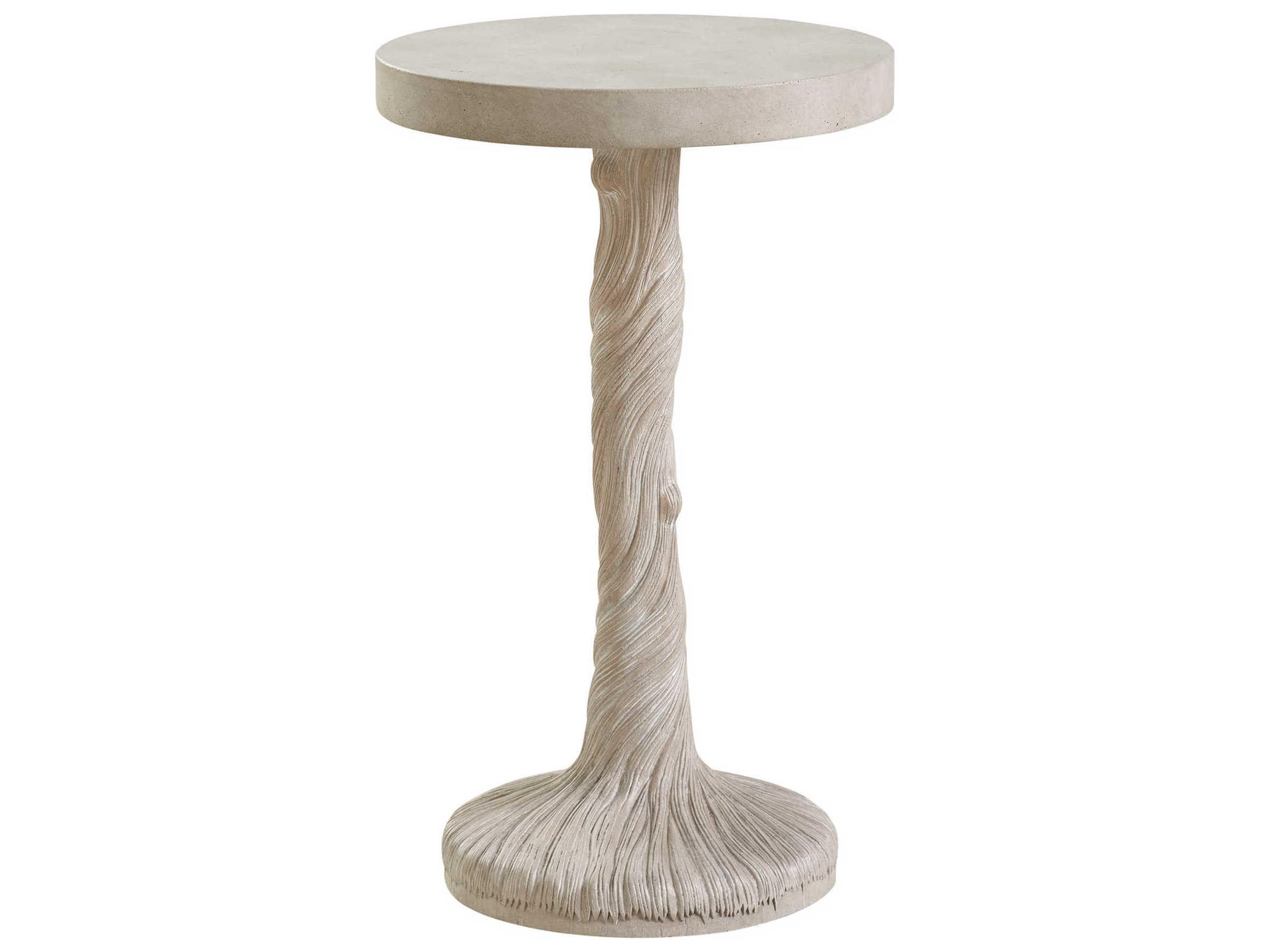 Malibu Saddle Peak Round Concrete Natural End Table