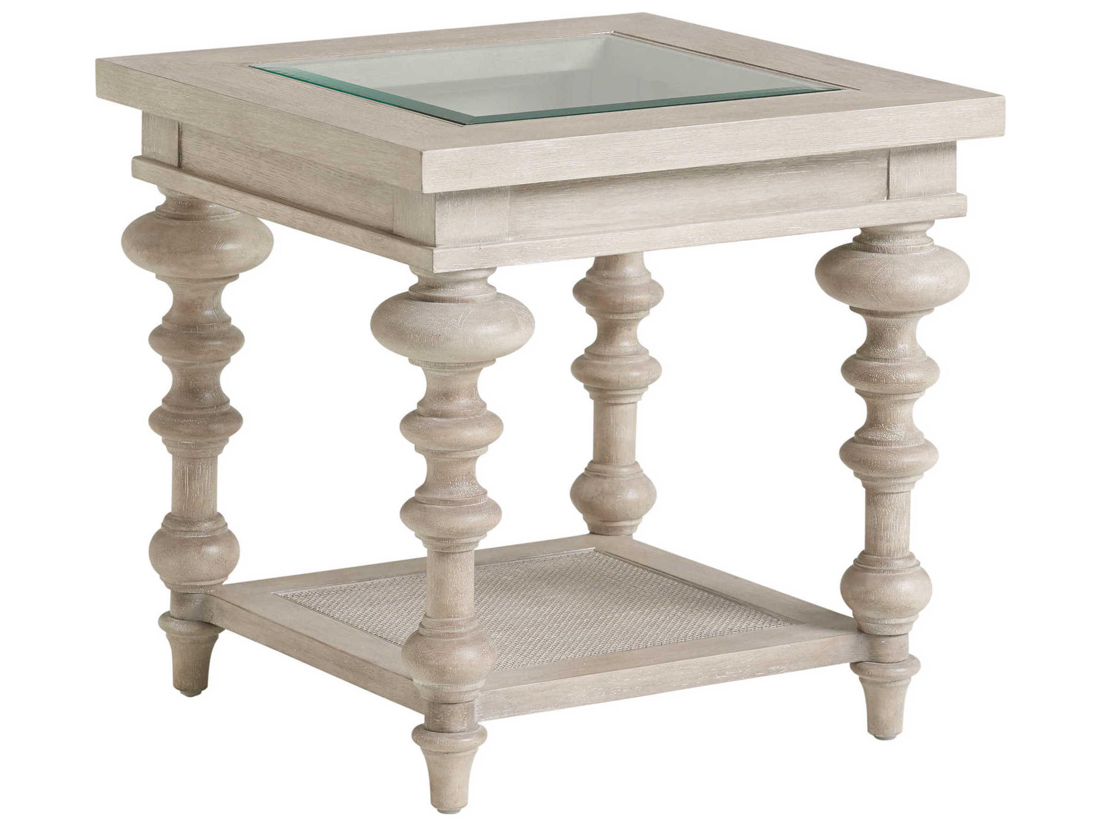 Barclay Butera Malibu Castlerock Square Glass End Table