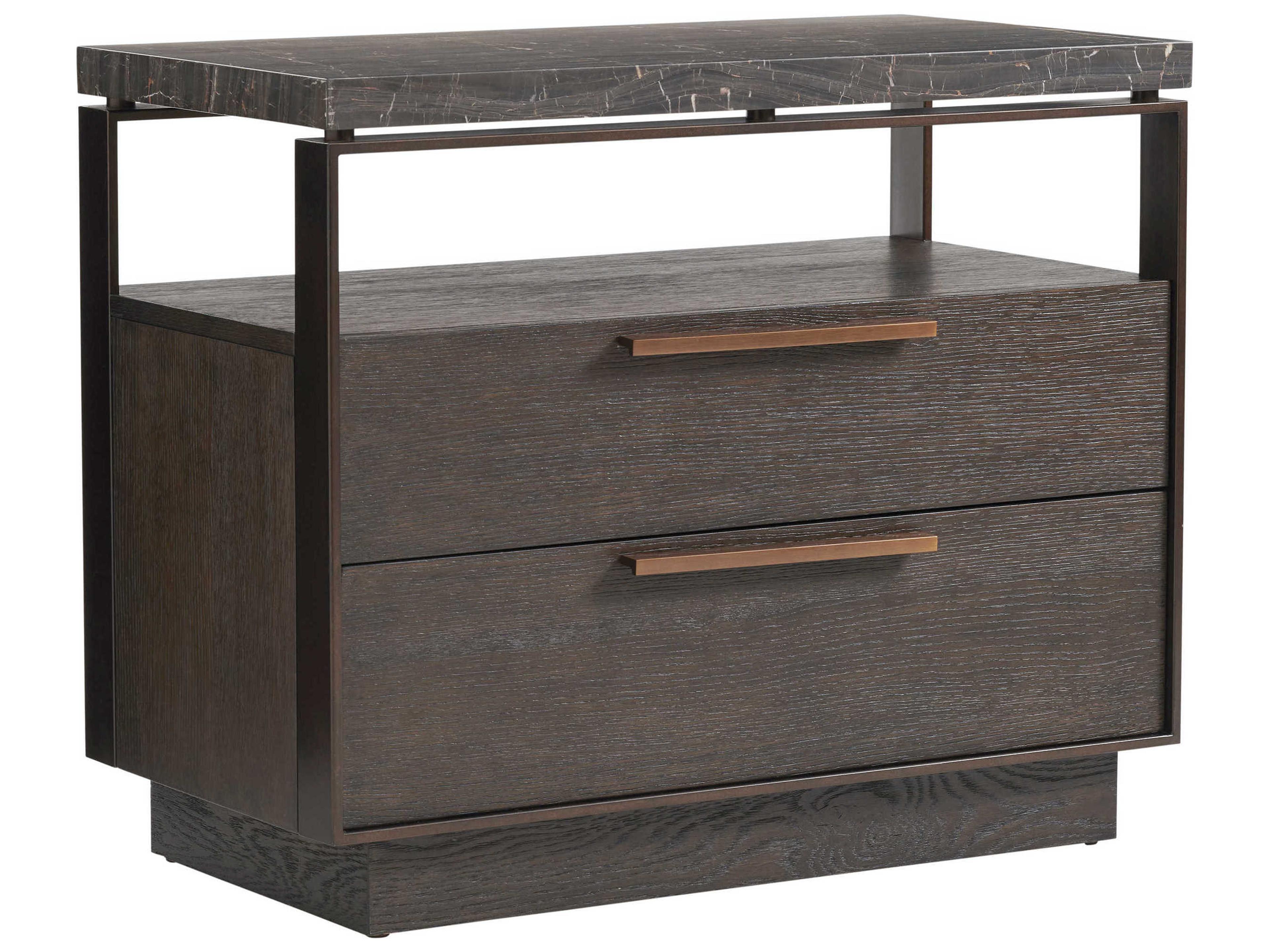 Barclay Butera Park City Empire Pass 2-Drawers Brown Chest Nightstand