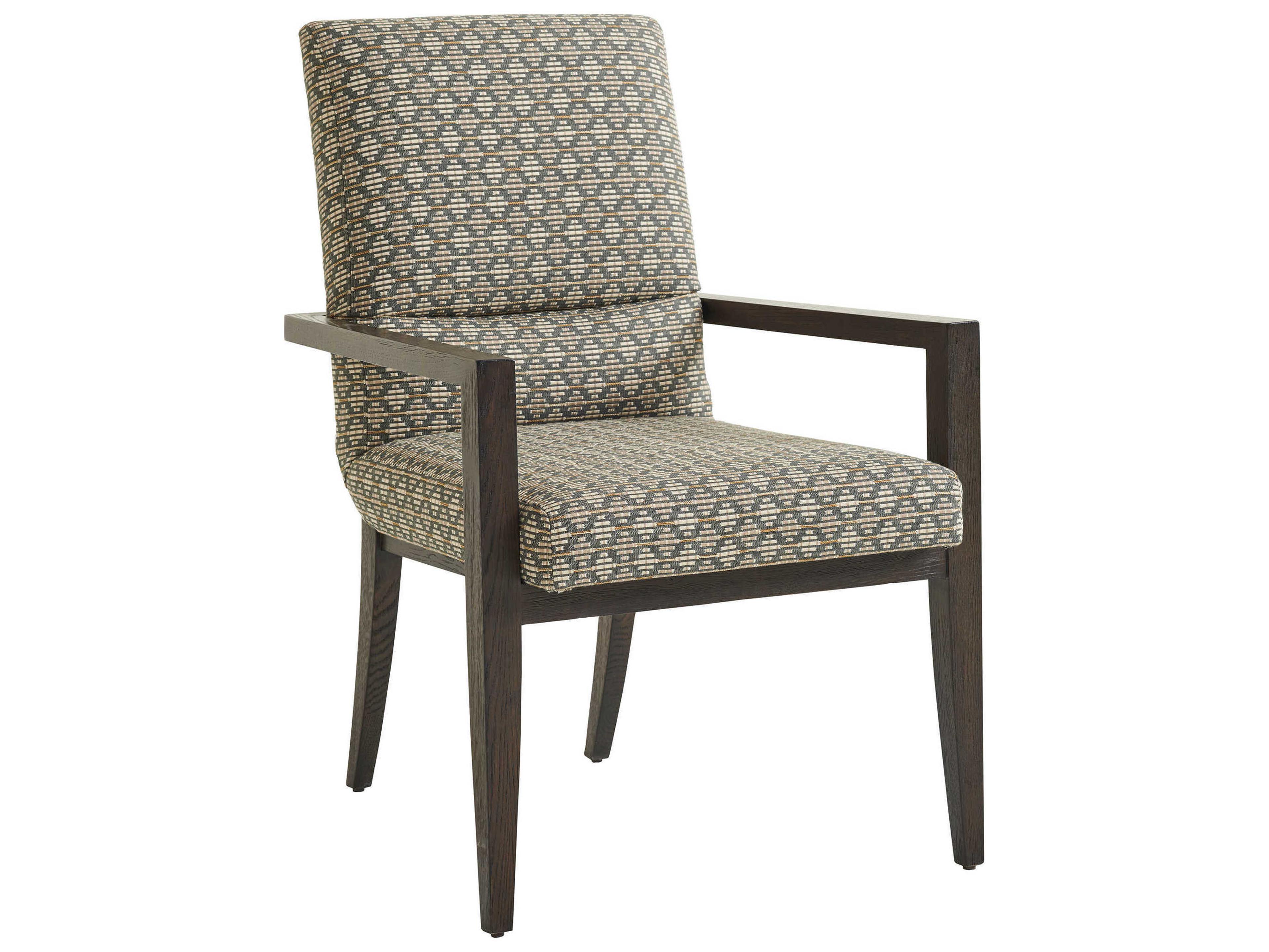 Barclay Butera Park City Glenwild Brown Upholstered Arm Dining Chair