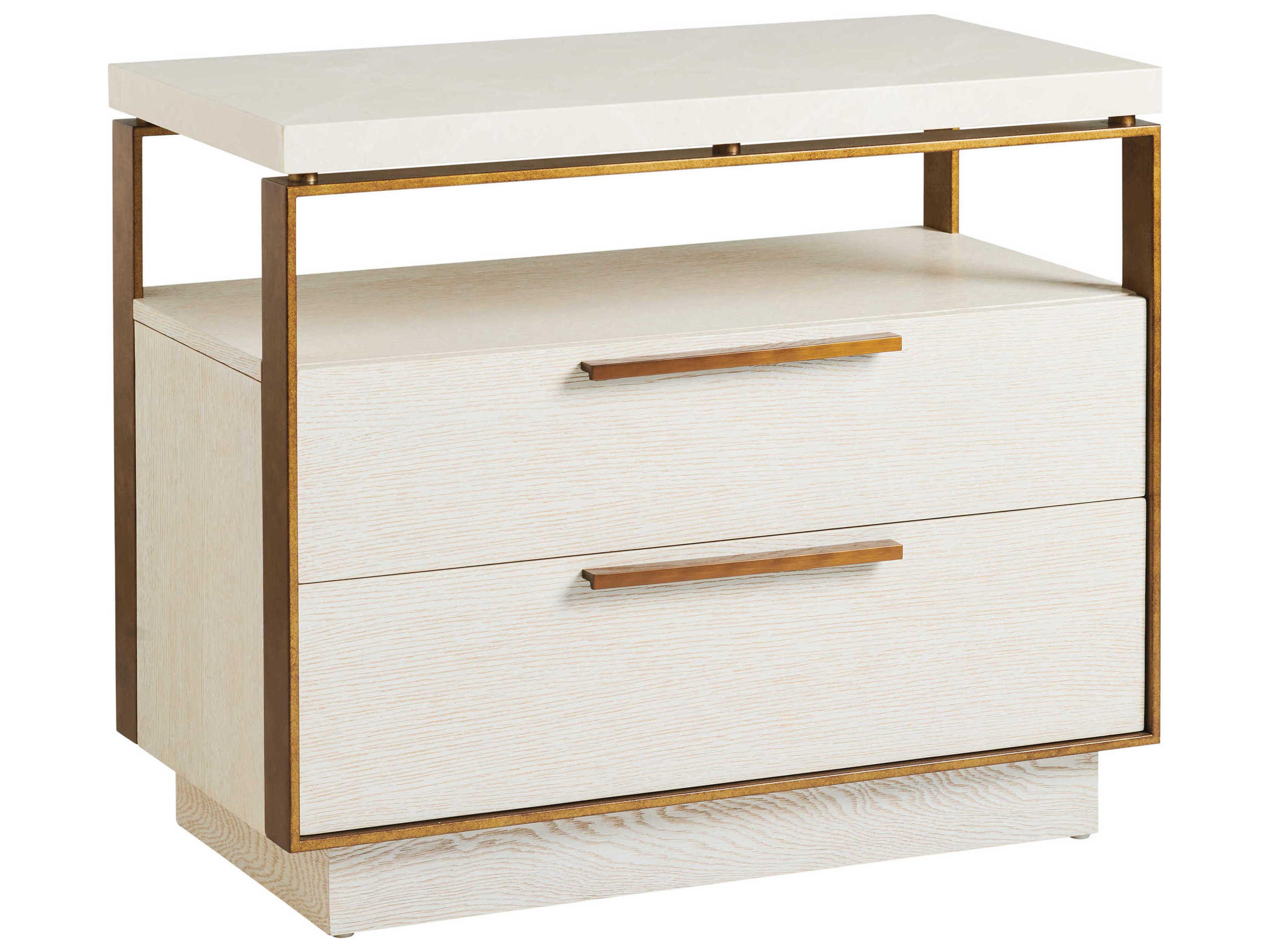 Barclay Butera Carmel Malpaso 2-Drawers White Chest Nightstand