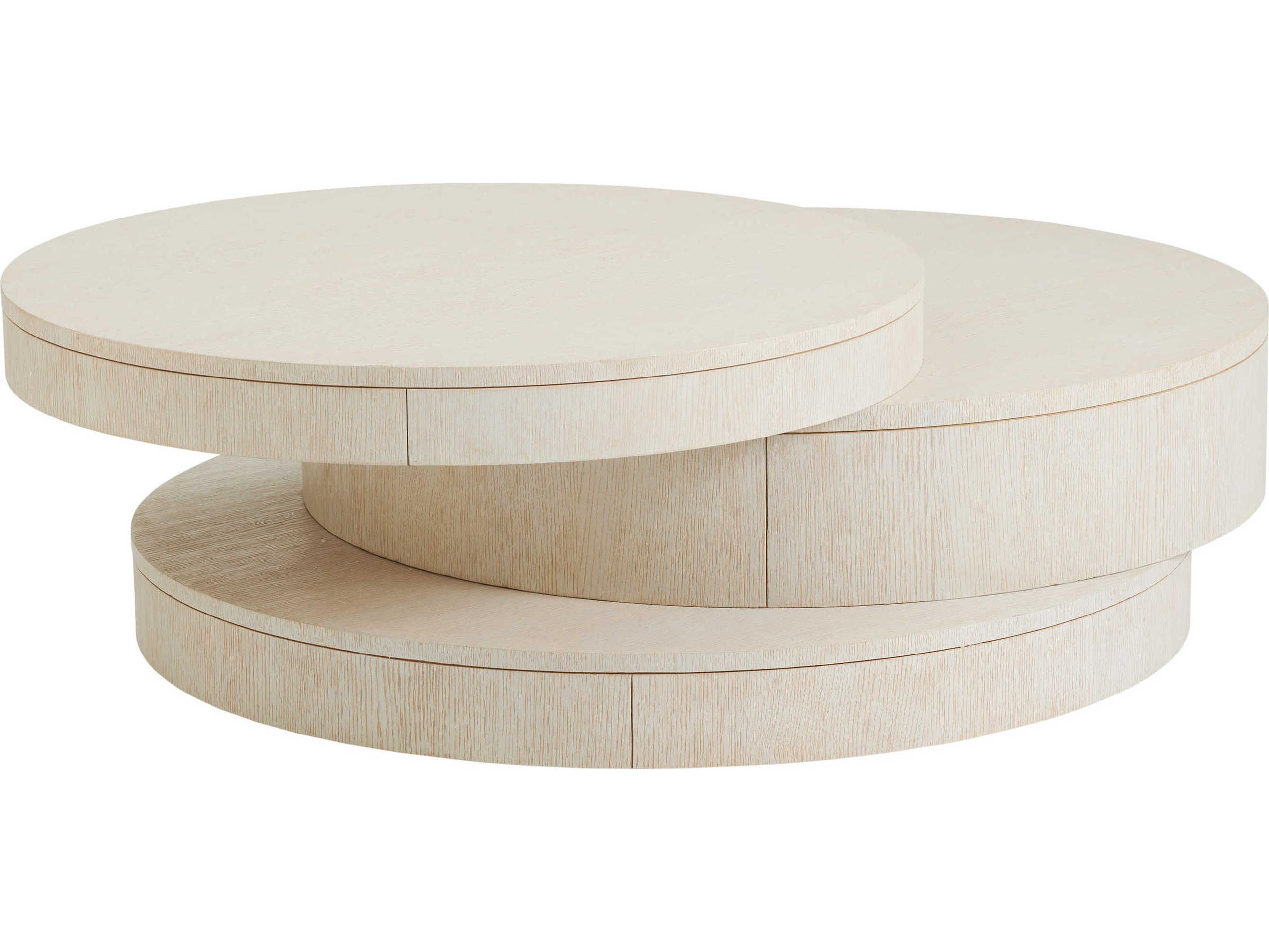 Barclay Butera Carmel Ventana Round Wood Cocktail Table