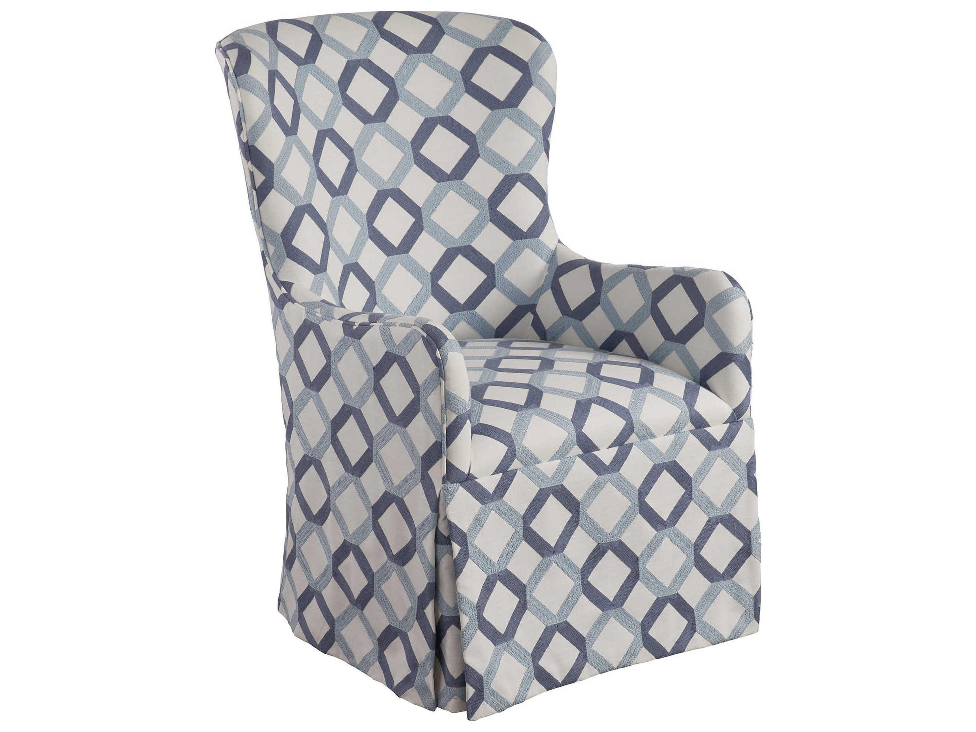 Barclay Butera Laguna Aliso Blue Upholstered Arm Dining Chair