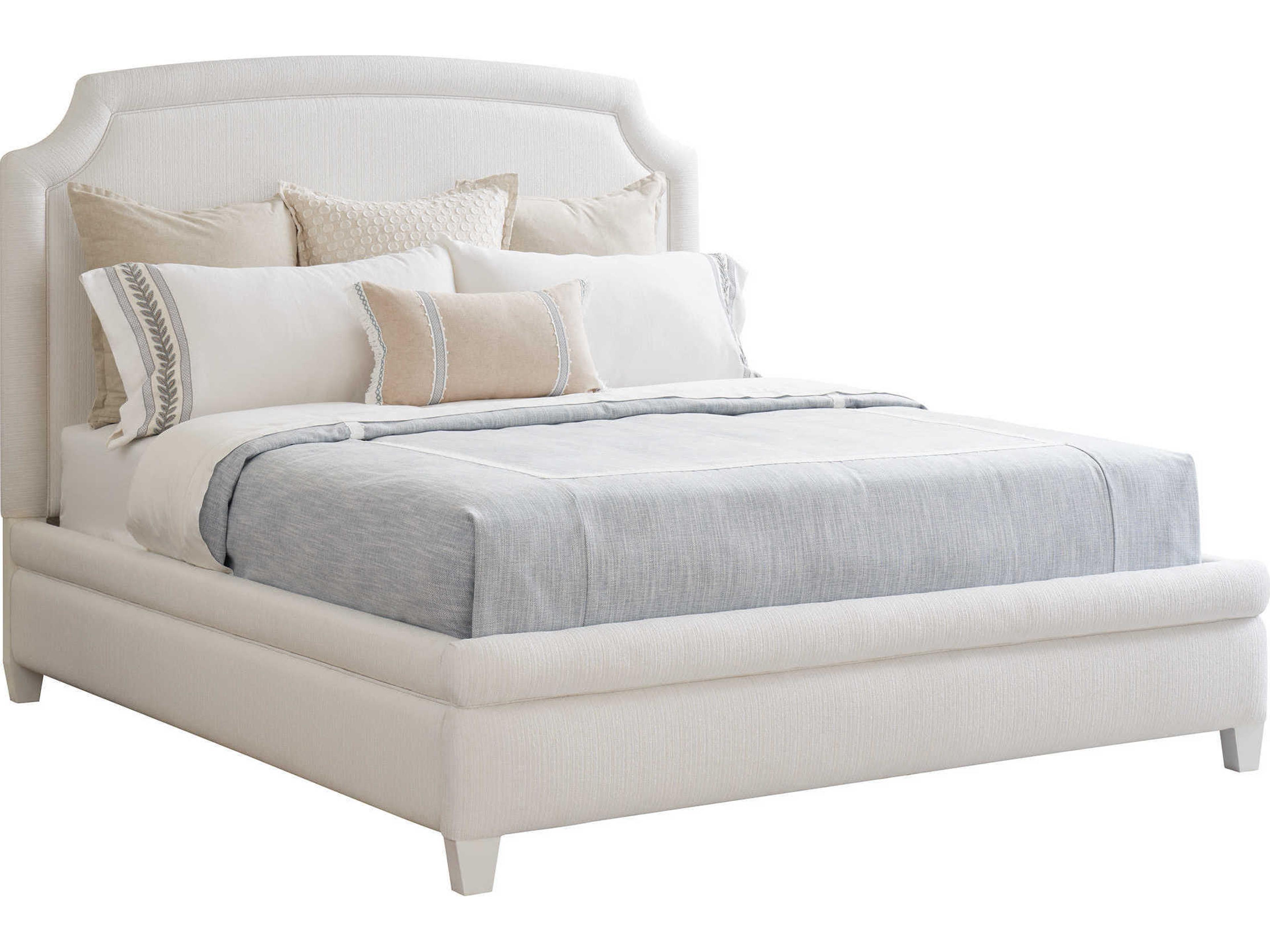Barclay Butera Upholstery Avalon White Tides Upholstered King Panel Bed