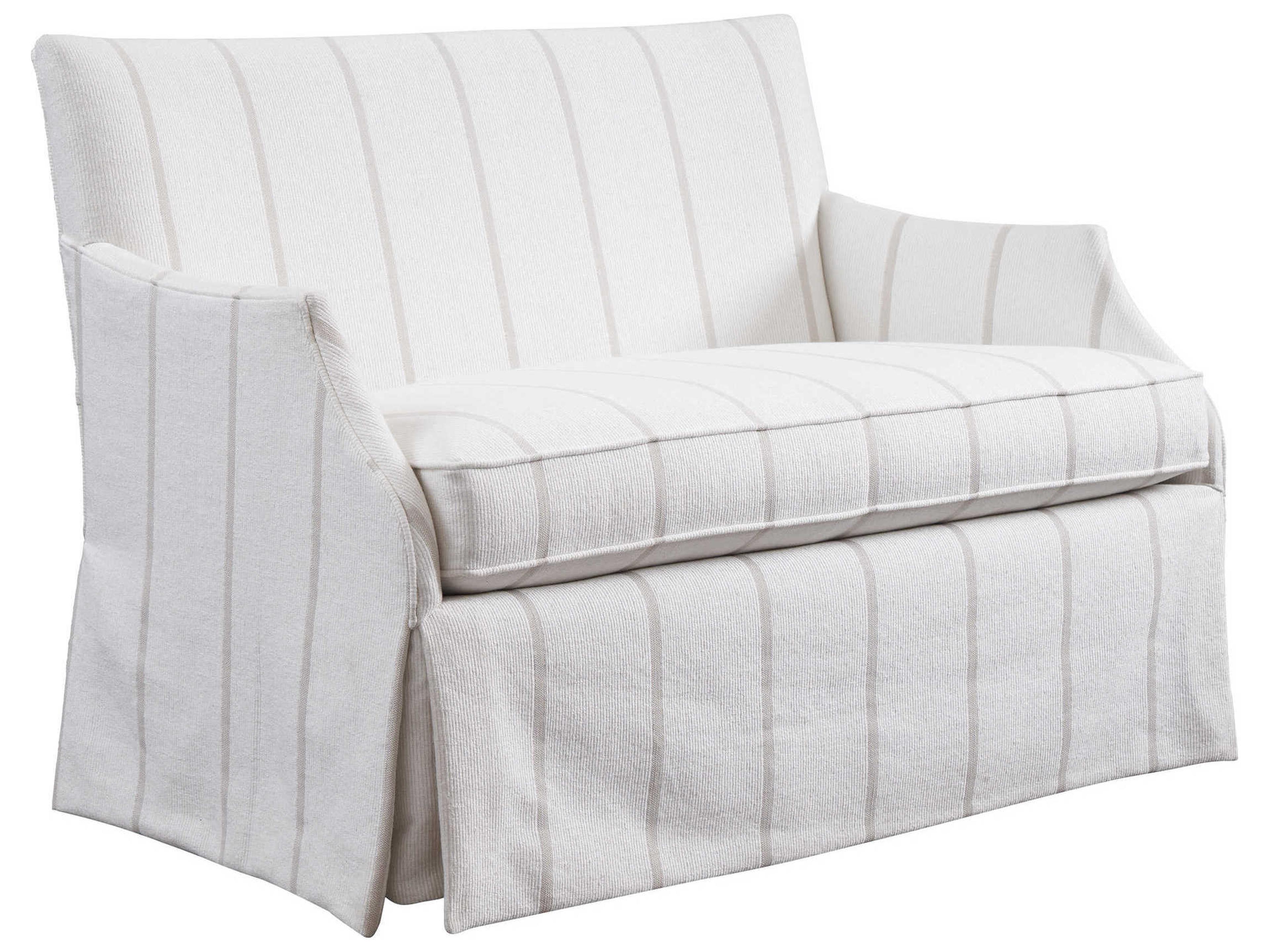 Barclay Butera Upholstery Agate White Fabric Chair and a Half