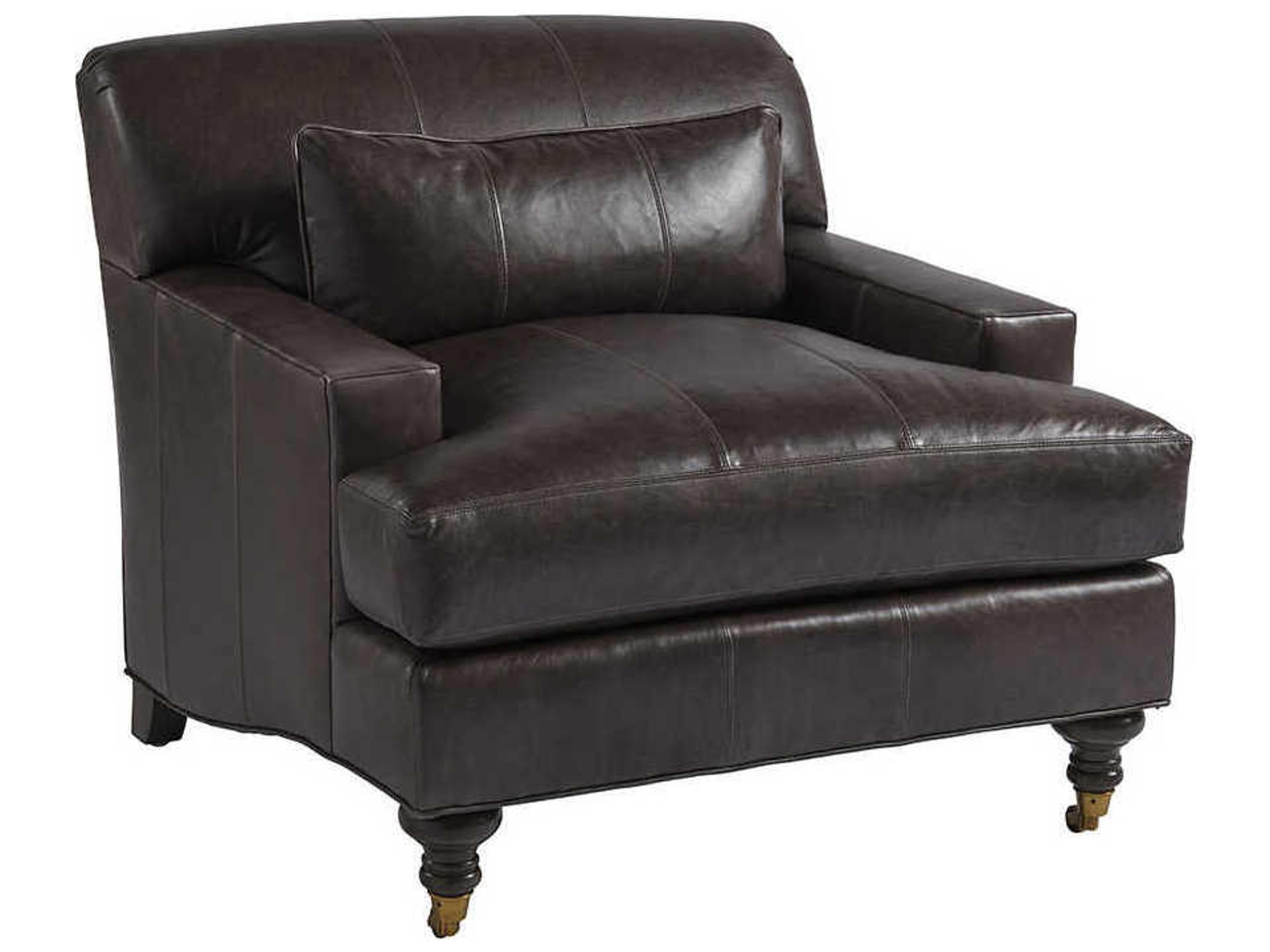 Upholstery Oxford Brown Leather Accent Chair
