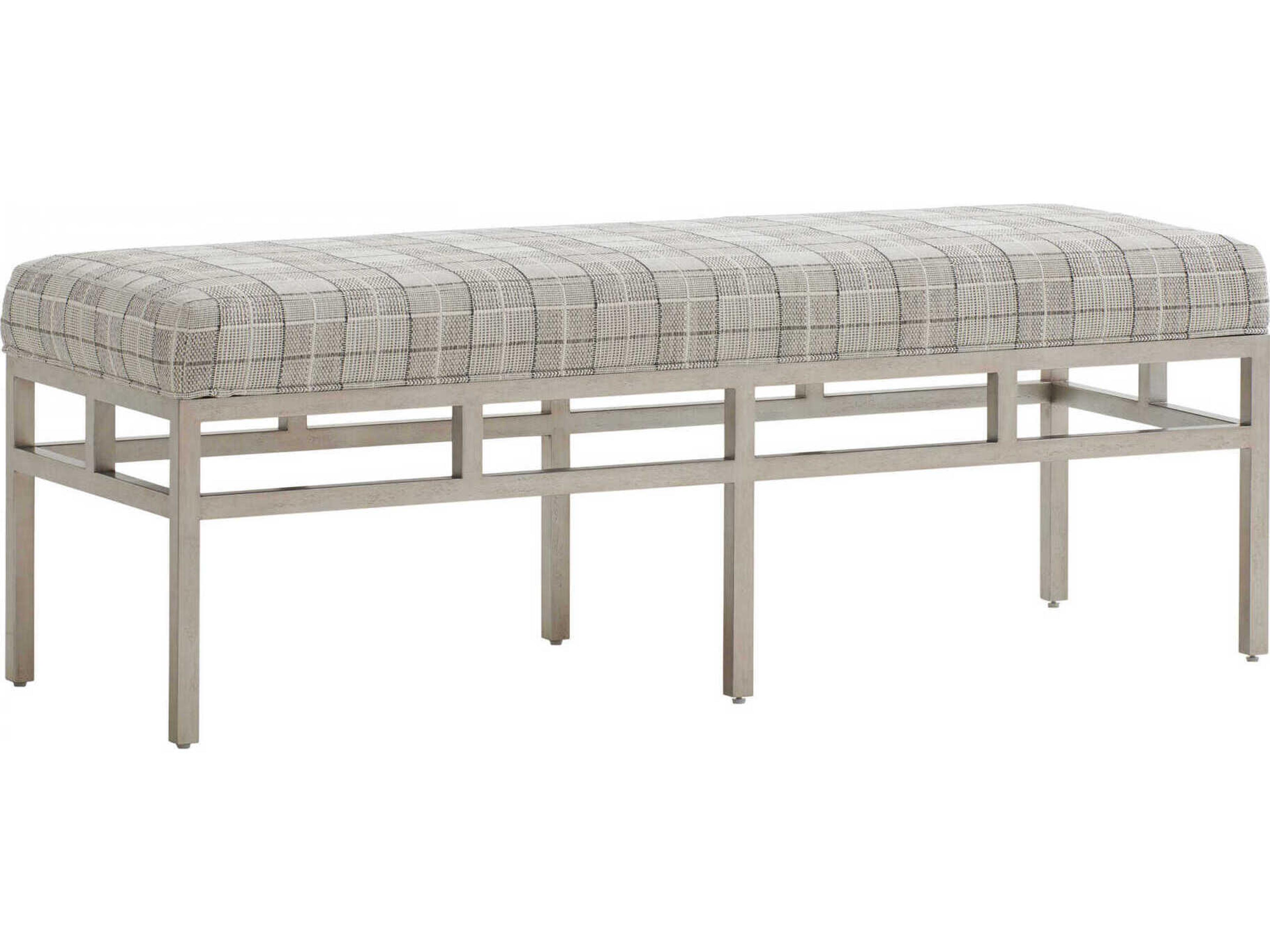 Barclay Butera Upholstery Lucca Metal Gray Upholstered Accent Bench