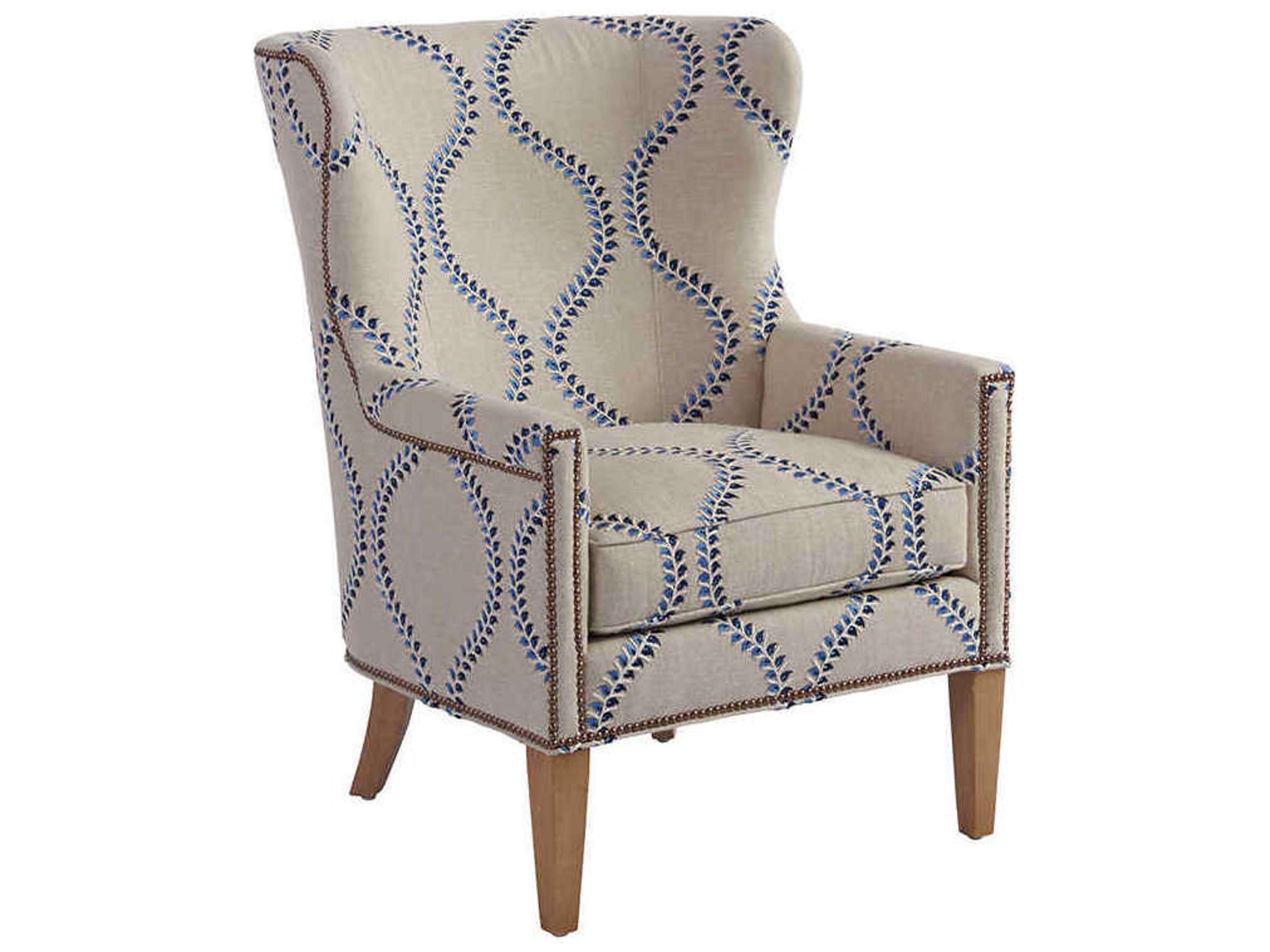 Upholstery Avery Wing Beige Fabric Accent Chair