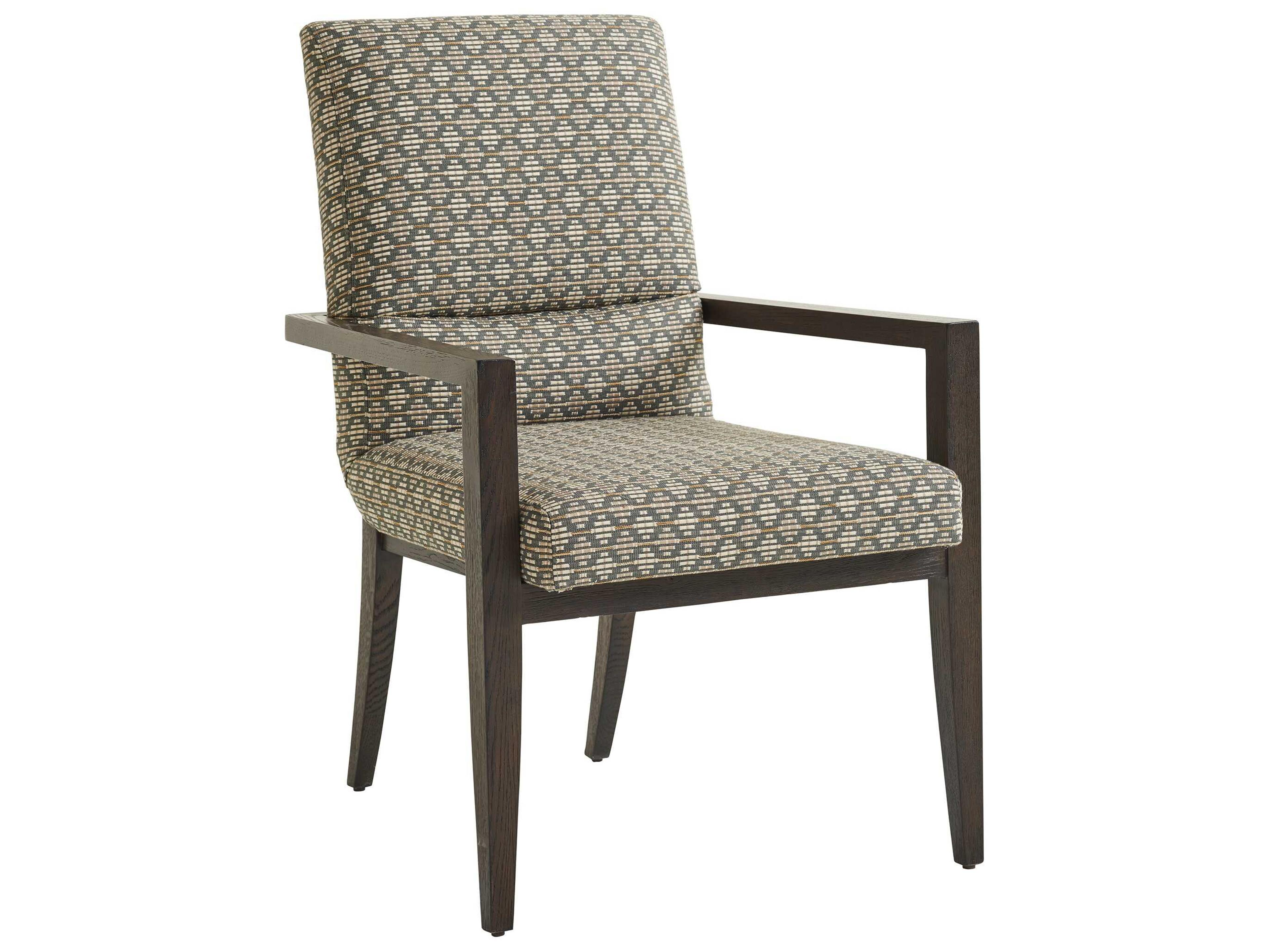 Barclay Butera Park City Glenwild Brown Upholstered Arm Dining Chair