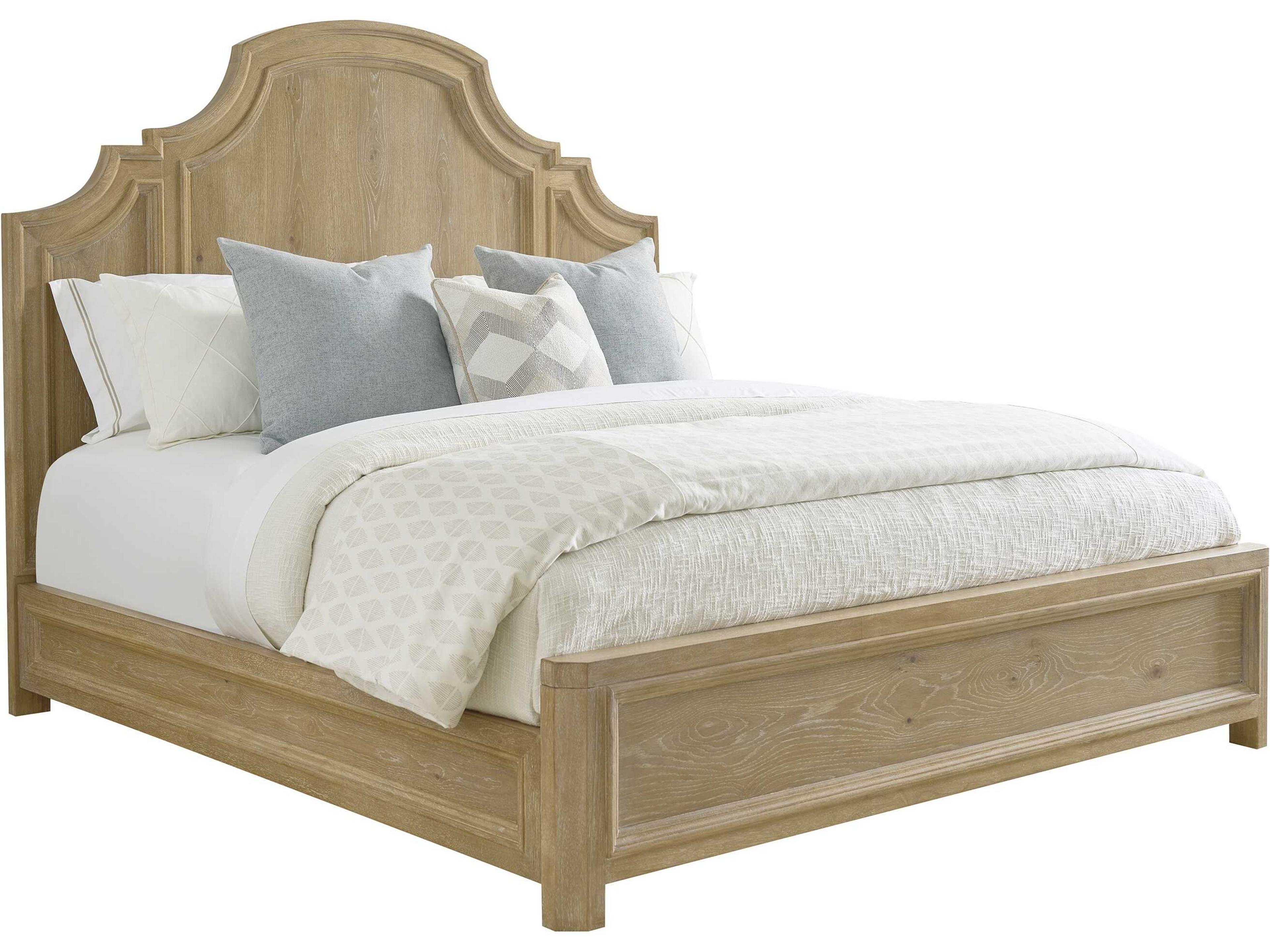 Barclay Butera Montecito Valley Club Beige Wood Queen Panel Bed